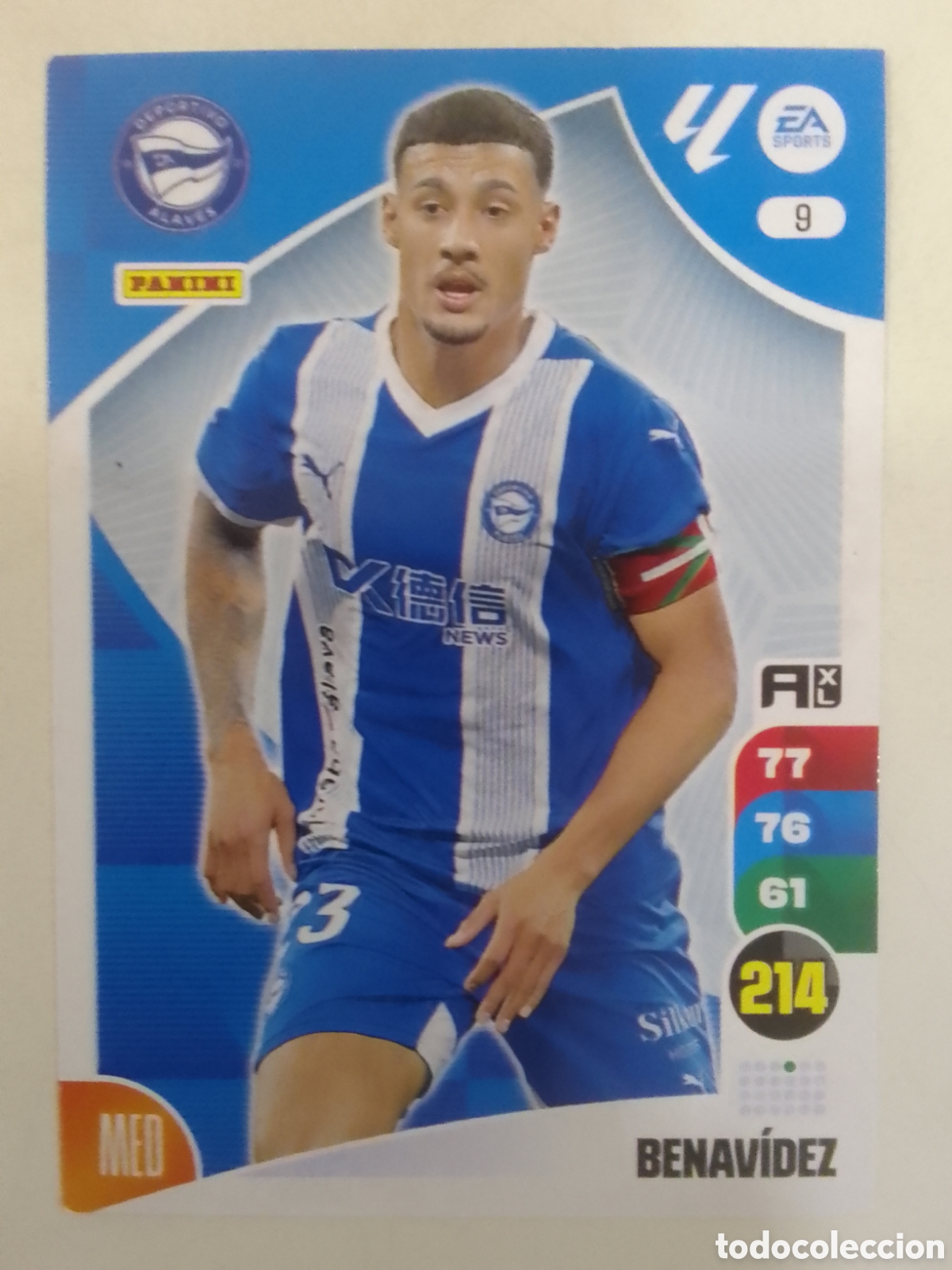 Cromos de F&uacute;tbol: Adrenalyn XL 2024-25 n&deg; 9 Benav&iacute;dez &bull; Alav&eacute;s.