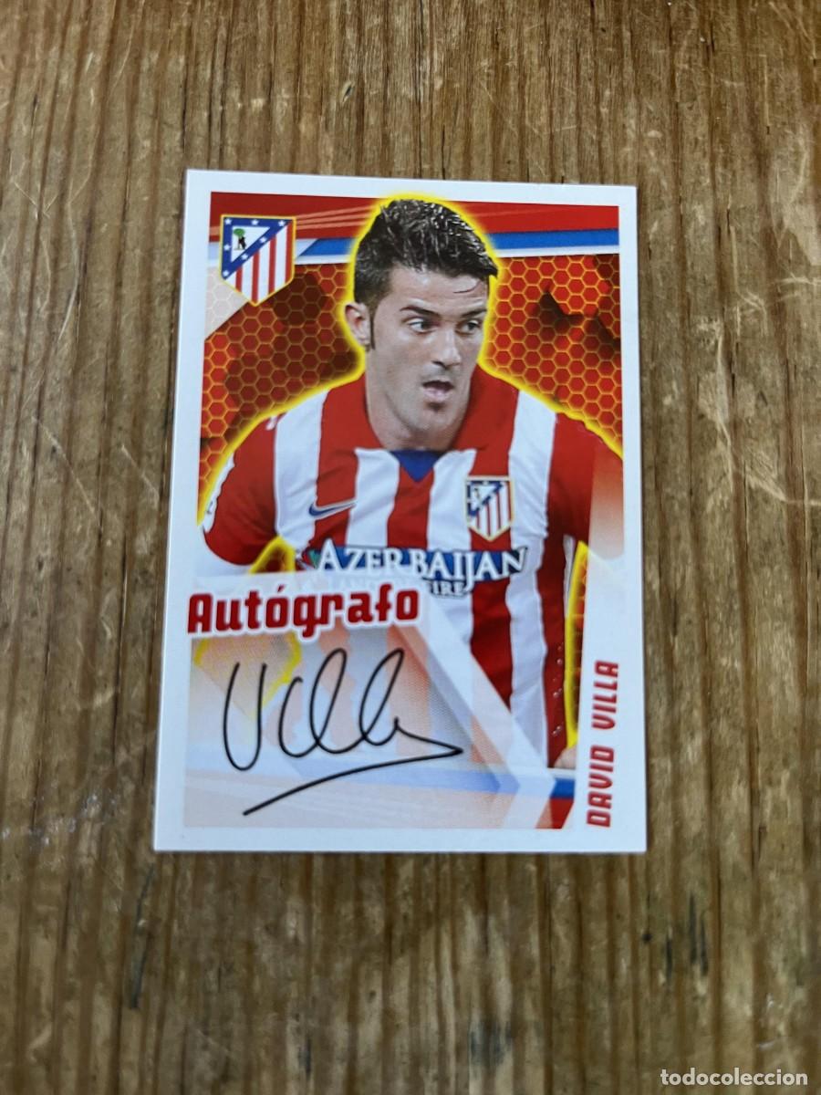 Cromos de F&uacute;tbol: CROMO SIN PEGAR NUNCA PEGADO COLECCION OFICIAL ATLETICO MADRID 2013 2014 DAVID VILLA # 178 AUTOGRAFO
