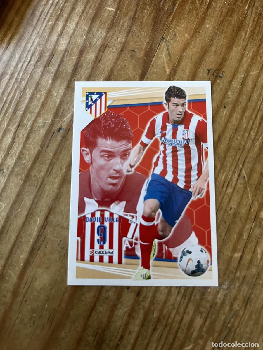 Cromos de F&uacute;tbol: CROMO SIN PEGAR NUNCA PEGADO COLECCION OFICIAL ATLETICO MADRID 2013 2014 DAVID VILLA # 180 CAMISETA