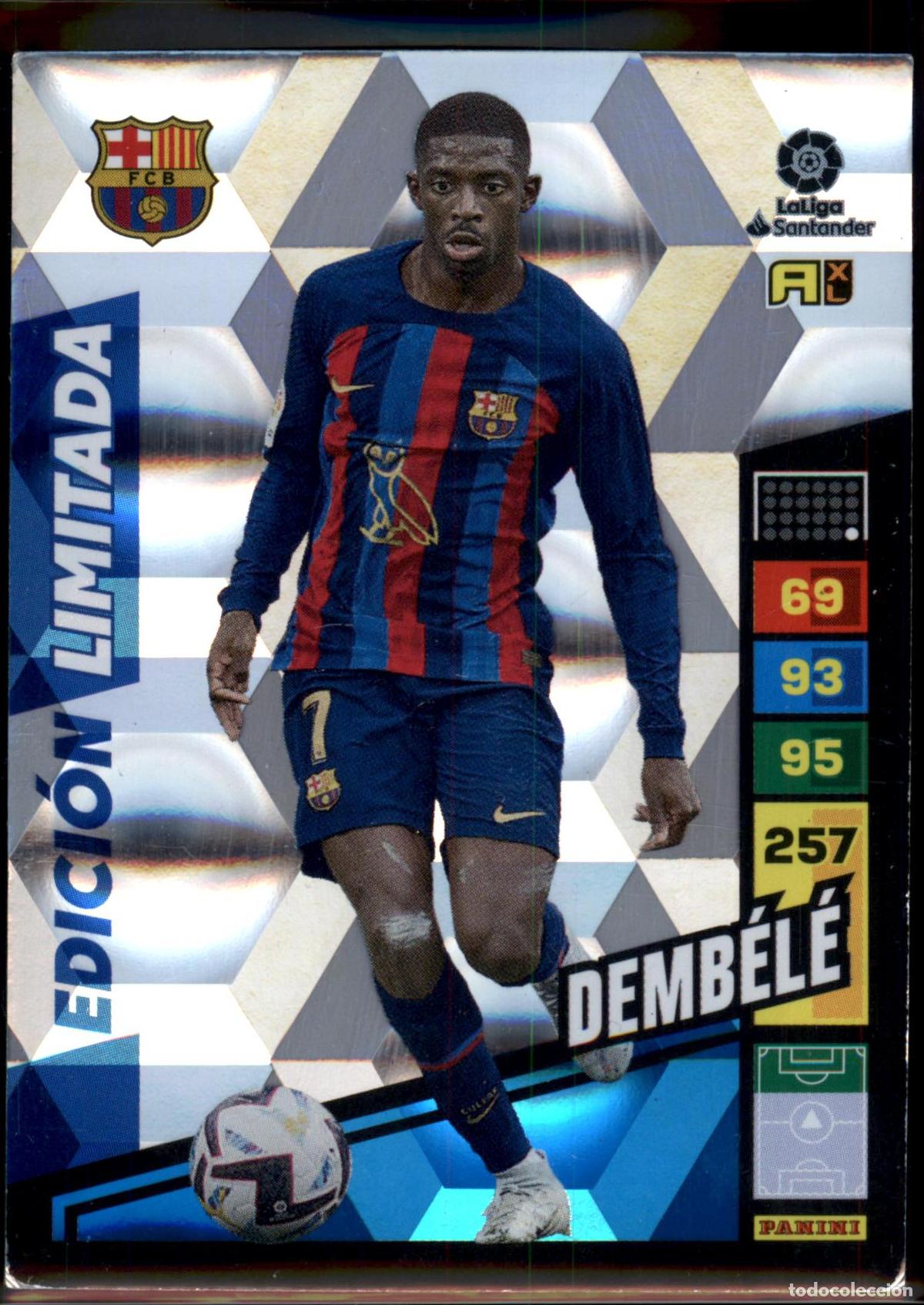 Cromos de F&uacute;tbol: Demb&eacute;l&eacute; Edici&oacute;n Limitada Bar&ccedil;a (Barcelona) La Liga Santander Adrenalyn XL 2022 2023 Panini 22 23