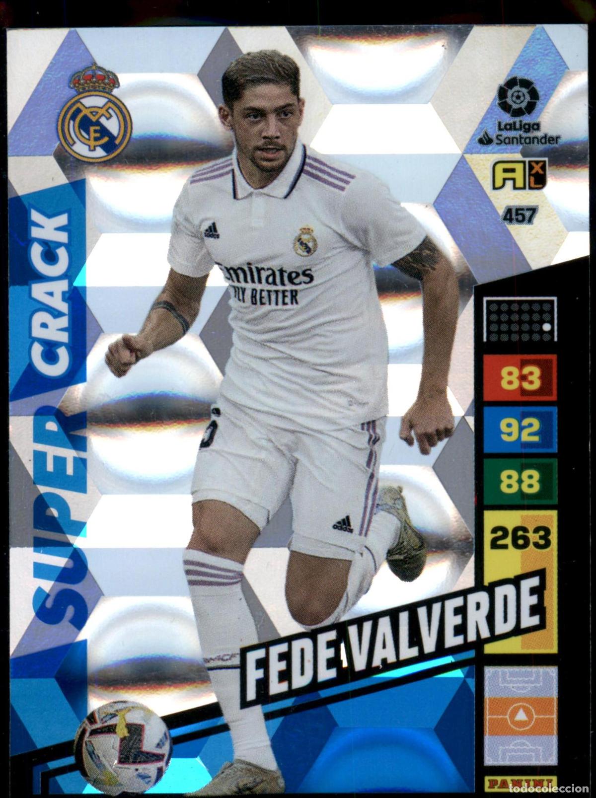 Figurine di Calcio: Fede Valverde Super Crack N&ordm; 457 Real Madrid Liga Santander Adrenalyn XL 2022 2023 Panini 22 23