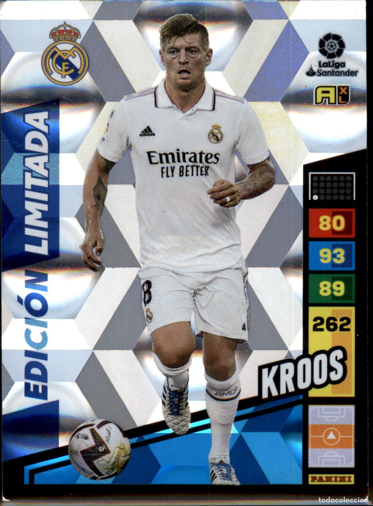 Cromos de F&uacute;tbol: Kroos Edici&oacute;n Limitada Real Madrid La Liga Santander Adrenalyn XL 2022 2023 Panini 22 23