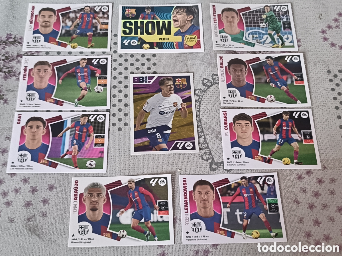 Cromos de F&uacute;tbol: Lote de diez cromos futbol Ed.Este 24 25 F.C.Barcelona Nunca pegados