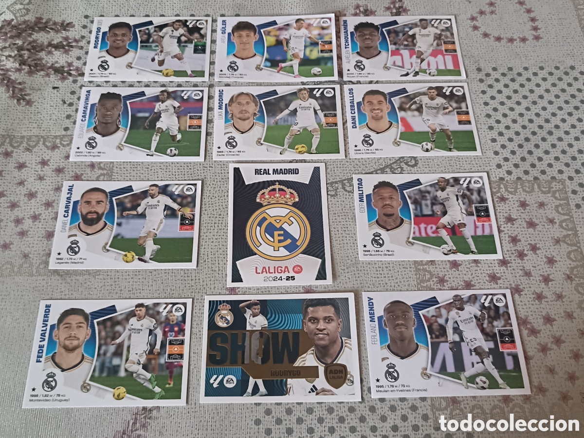 Cromos de F&uacute;tbol: Lote de Dice cromos REAL MADRID en la Colecci&oacute;n de Ed. Este Lugar 24 25 Nunca pegados