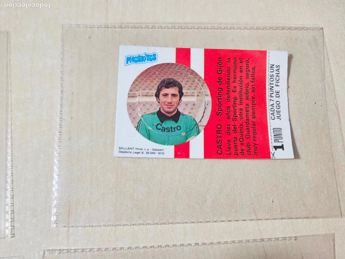 Cromos de F&uacute;tbol: Phoskitos - Cromo de CASTRO - SPORTING DE GIJON Futbol - A&ntilde;o 1979