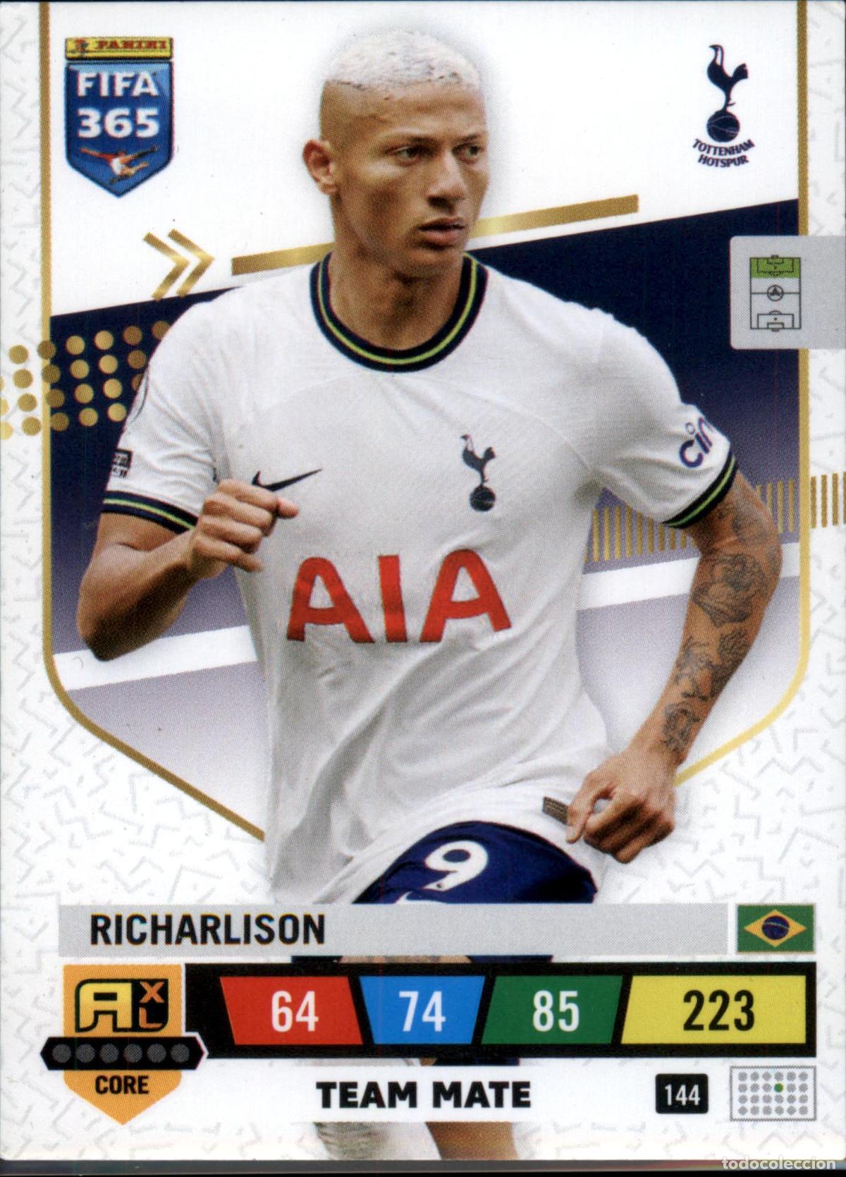 Cromos de Futebol: Richarlison Team Mate N&ordm; 144 Tottenham FIFA 365 Adrenalyn XL 2022 2023 Panini 22 23