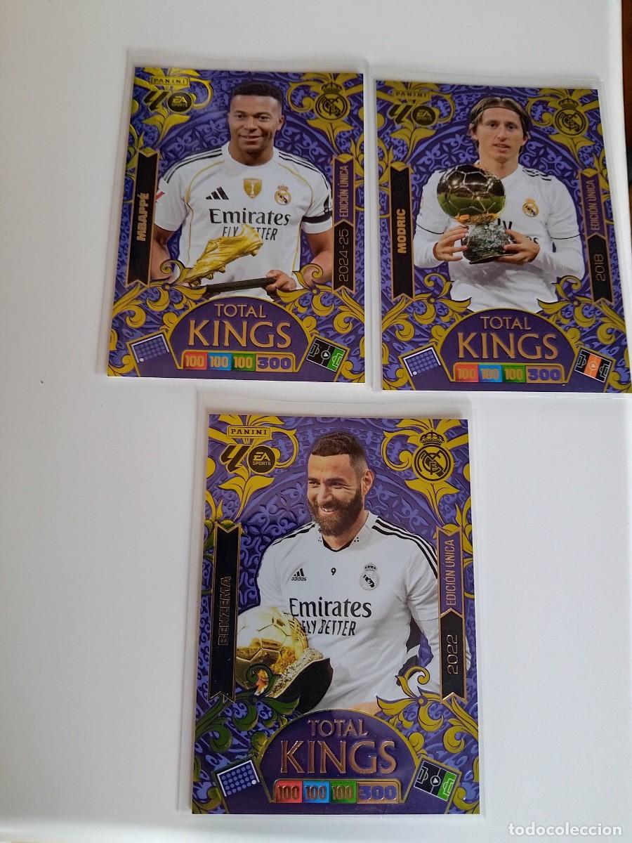 Figurine di Calcio: ADRENALYN 2025/2026 MBPPE-MODRIC-BENZEM&Aacute; ( TOTAL KINGS ) LOTE 3 CARDS - COD&Iacute;GOS SIN ACTIVAR