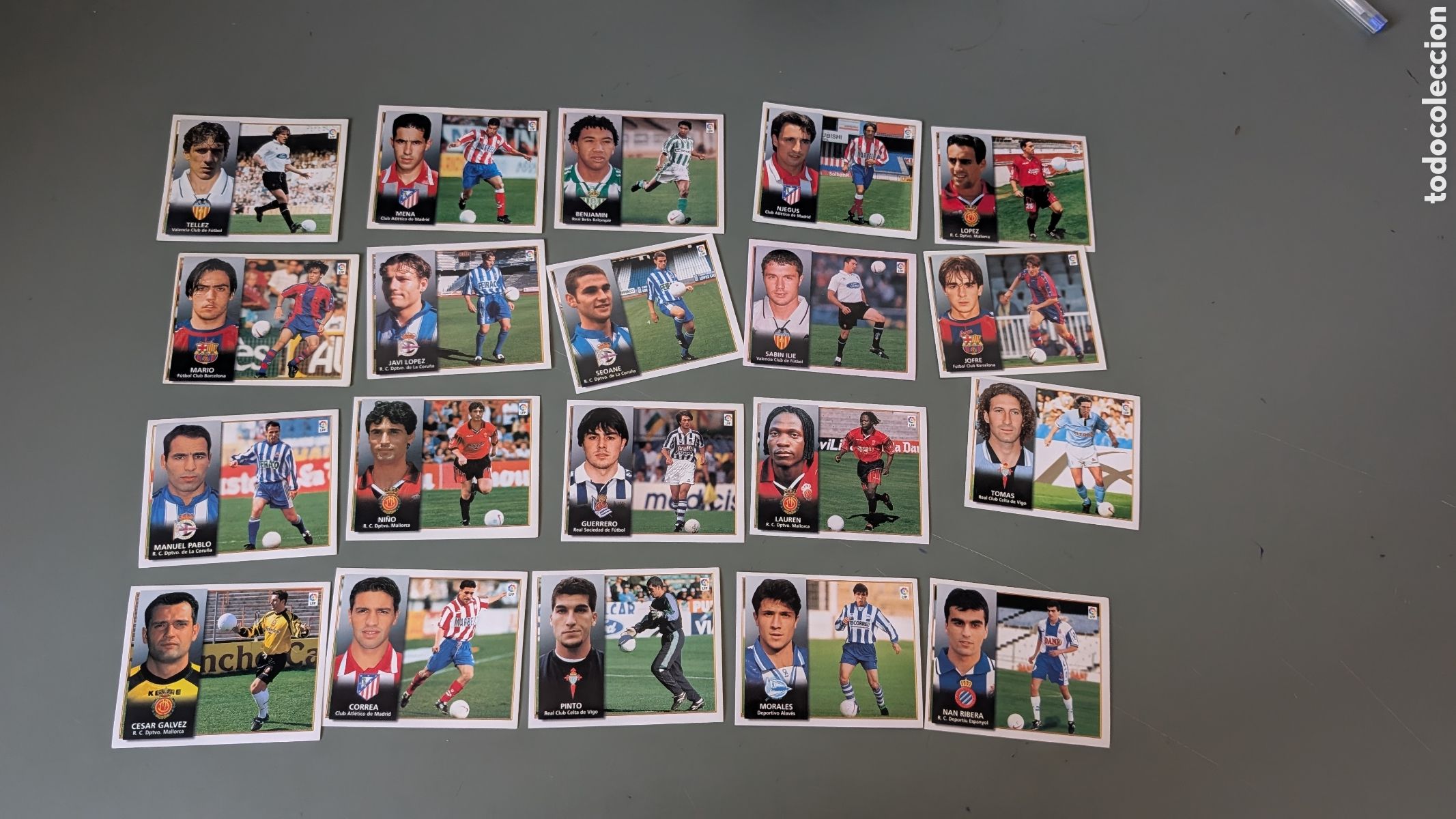 Cartes &agrave; collectionner de Football: LOTE 20 COLOCAS Y FICHAJES DIFERENTES LIGA ESTE 1998/99 98 99 NUNCA PEGADOS SIN PEGAR