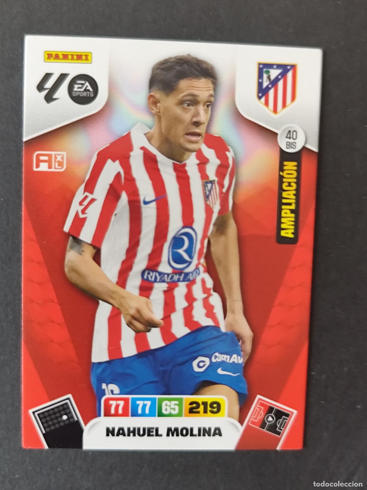 Cromos de F&uacute;tbol: 40 BIS NAHUEL MOLINA SOBRE MOMENTUM ORO ATL&Eacute;TICO MADRID ADRENALYN 2025 2026 25 26