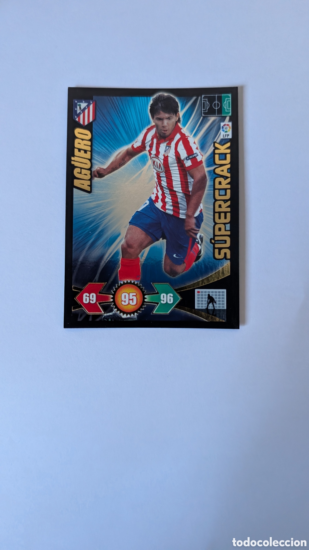 Fu&szlig;ball-Sticker: AGUERO ATLETICO MADRID SUPERCRACK ADRENALYN XL LIGA 2009/10 09 10 PANINI