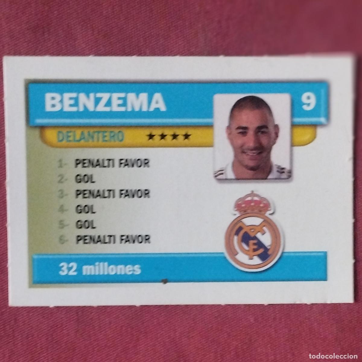 Cromos de F&uacute;tbol: BENZEMA - REAL MADRID - FICHA FUTBOL - EL JUEGO DE LA LIGA - BORRAS 2014 2015 - 14 15