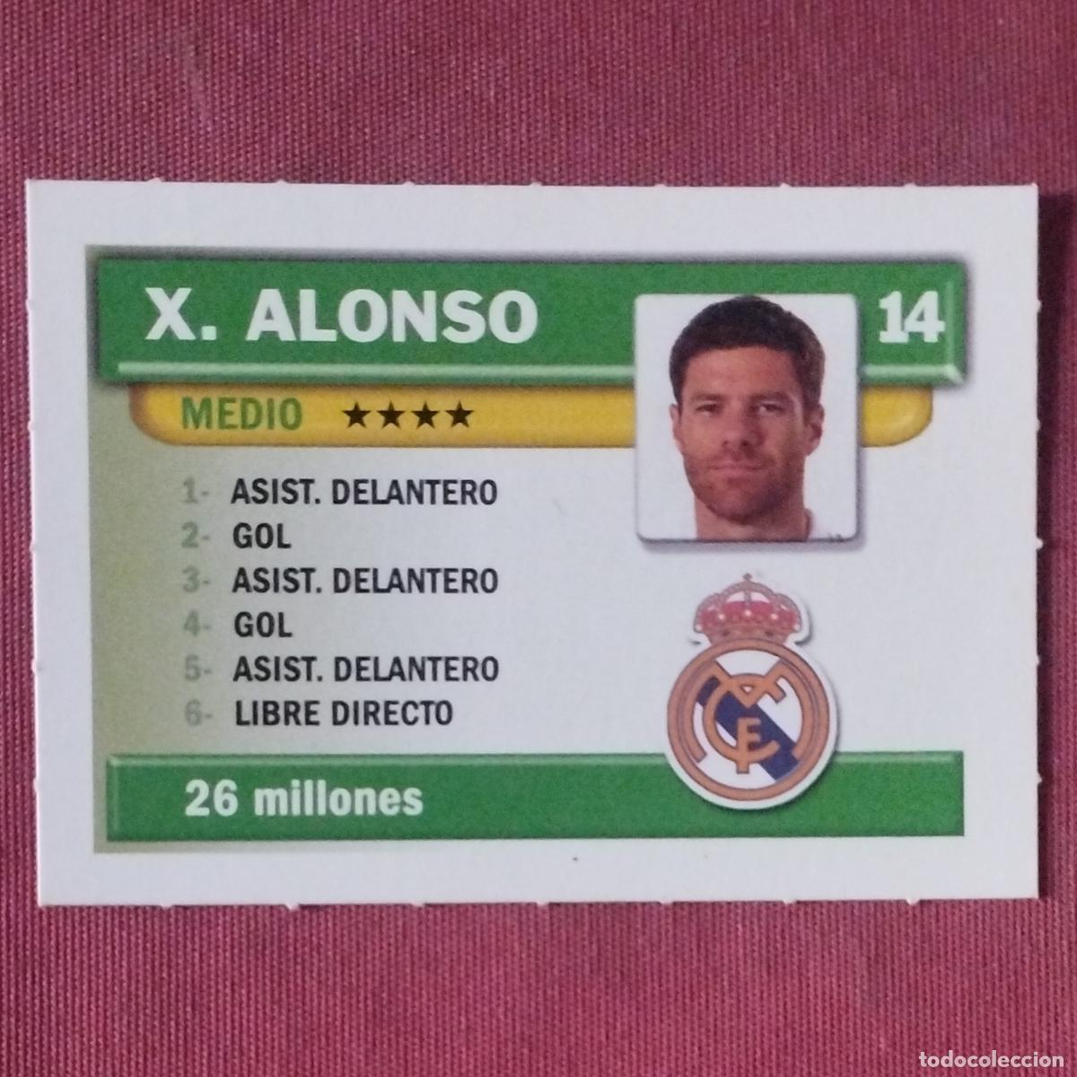 Cromos de F&uacute;tbol: XAVI ALONSO - REAL MADRID - FICHA FUTBOL - EL JUEGO DE LA LIGA - BORRAS 2014 2015 - 14 15