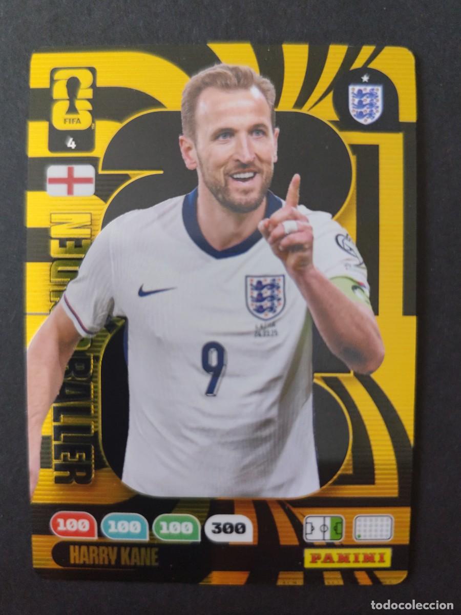 Cromos de F&uacute;tbol: 4 HARRY KANE INGLATERRA ENGLAND GOLDEN BALLER BAL&Oacute;N ORO ADRENALYN MUNDIAL FIFA WORLD CUP 2026 PANINI