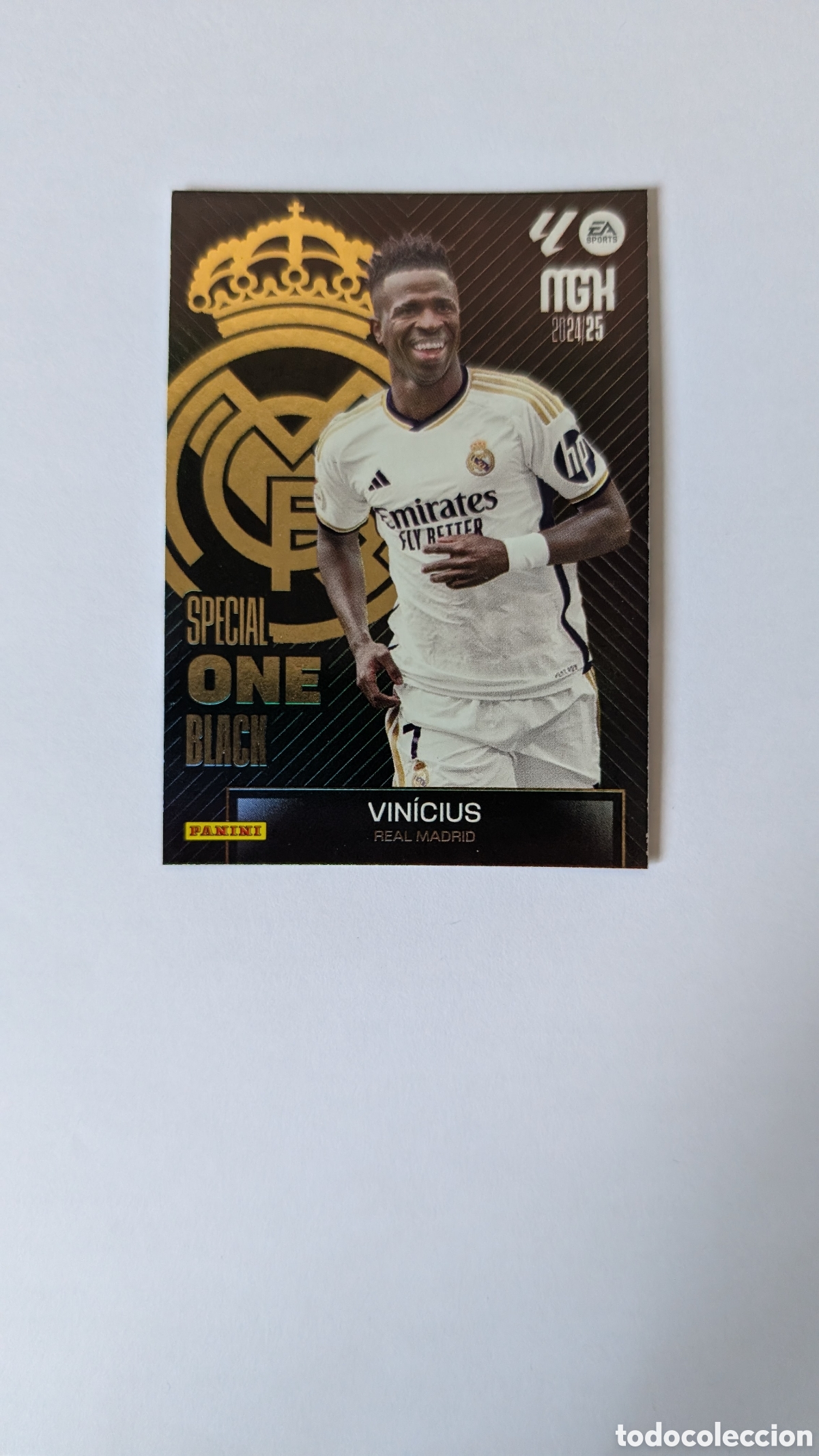 Cromos de F&uacute;tbol: VINICIUS REAL MADRID SPECIAL ONE BLACK MEGACRACKS LIGA 2024/2025 24 25 PANINI