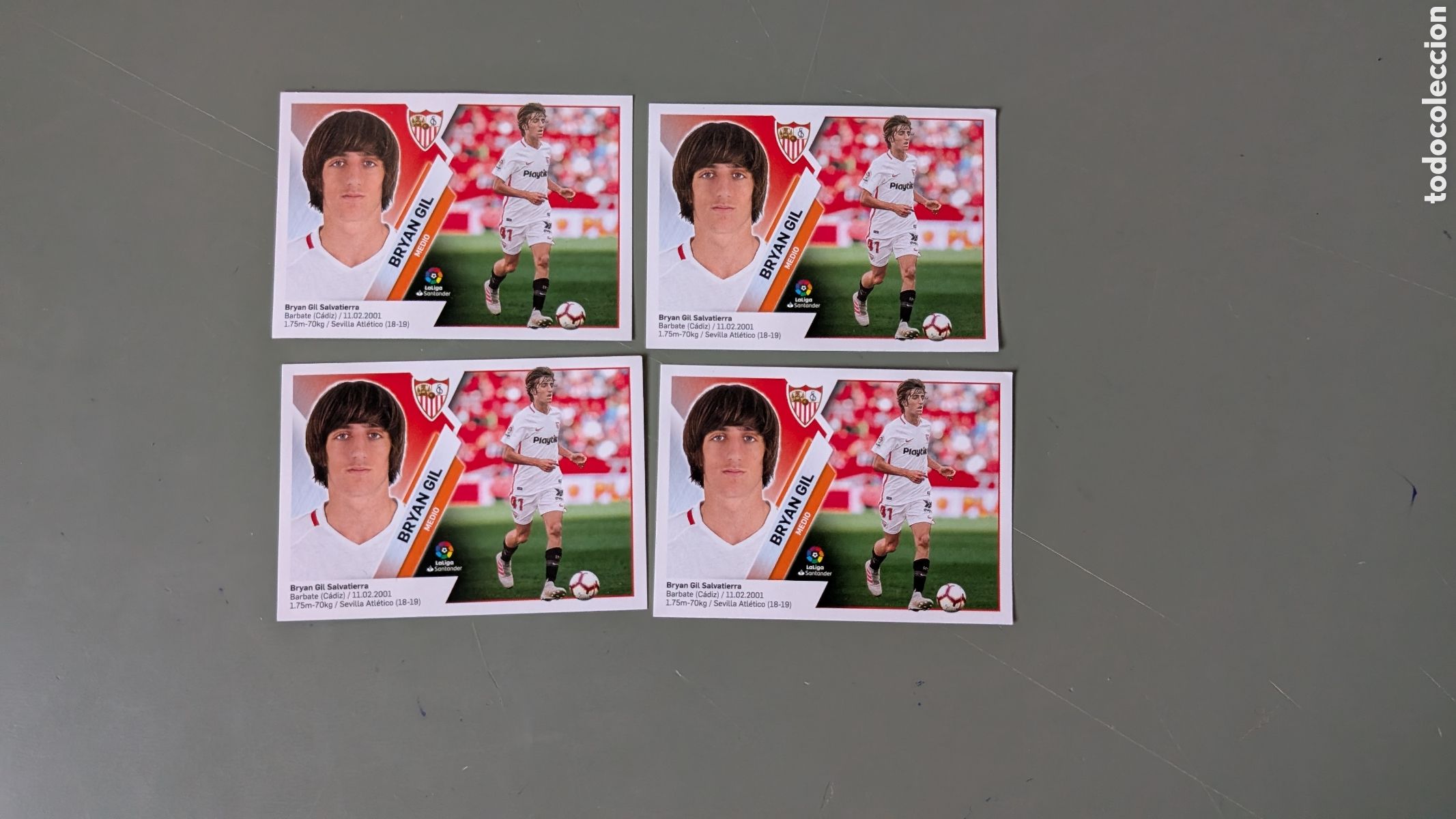 Cromos de F&uacute;tbol: LOTE 4 CROMOS BRYAN GIL SEVILLA ROOKIE LIGA ESTE 2019/20 19 20 NUNCA PEGADOS