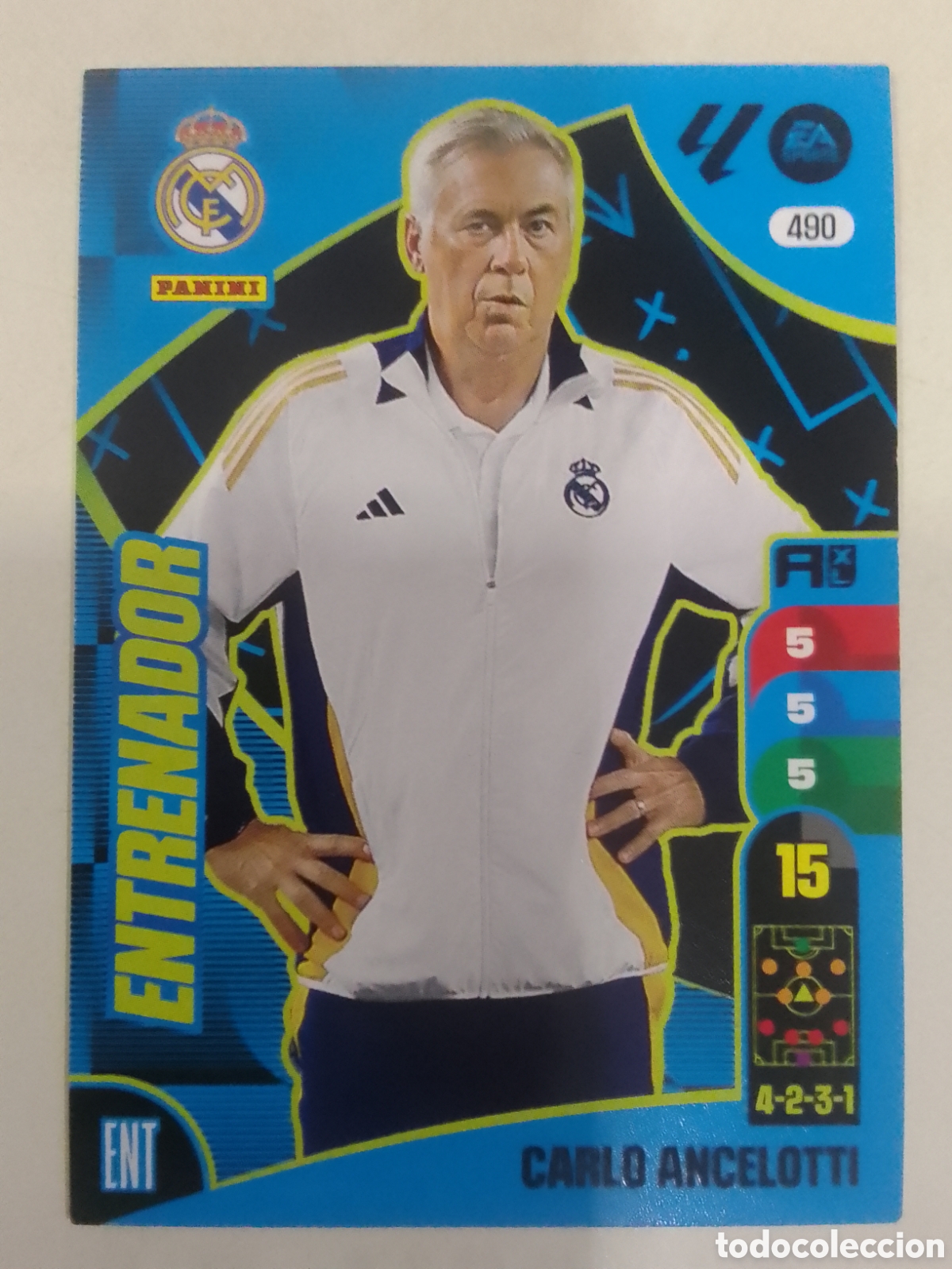 Cromos de F&uacute;tbol: Adrenalyn XL 2024-25 n&deg; 490 Carlos Ancelotti &bull; Real Madrid.