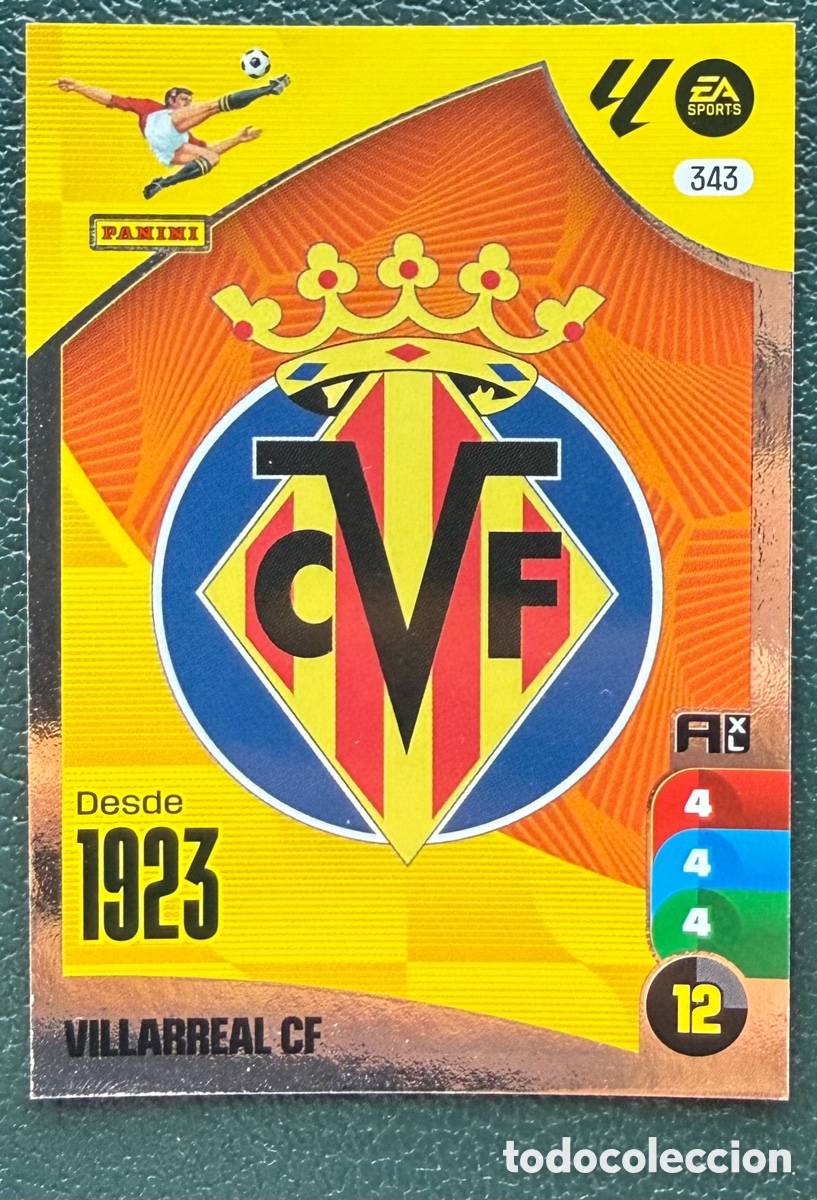 Football Stickers: 343 ESCUDO VILLARREAL CF FICHAS ALBUM ADRENALYN XL 2024 2025 24 25