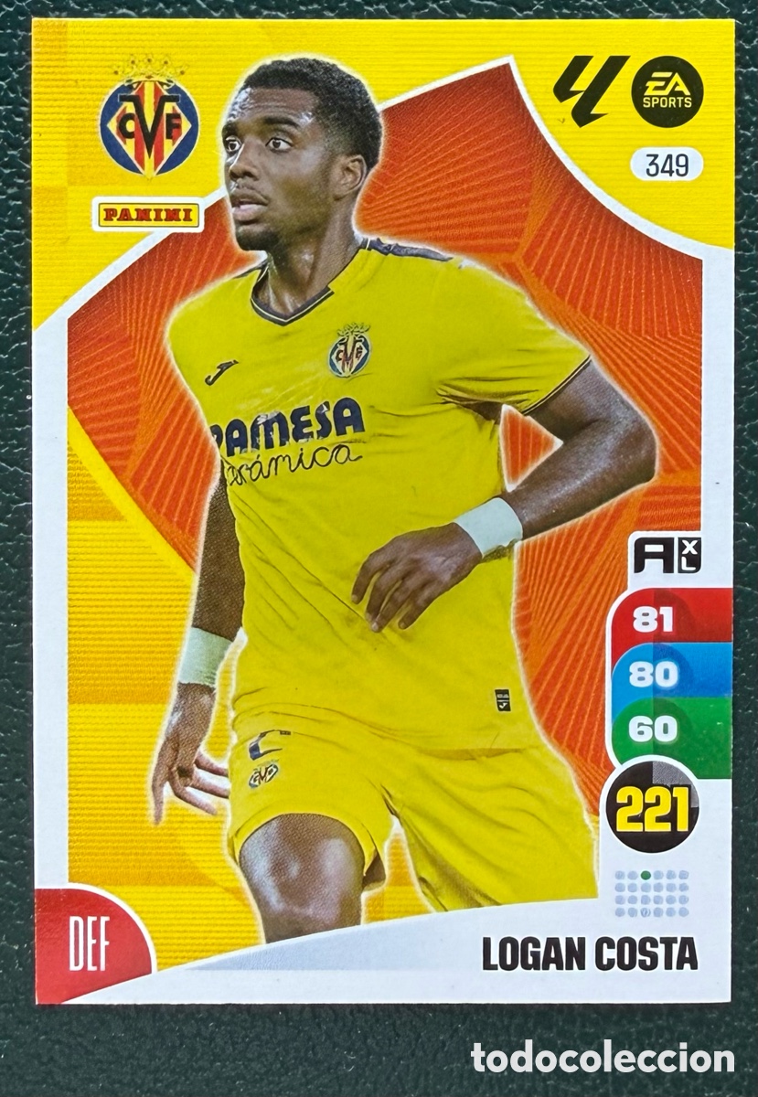 Football Stickers: 349 LOGAN COSTA VILLARREAL CF FICHAS ALBUM ADRENALYN XL 2024 2025 24 25