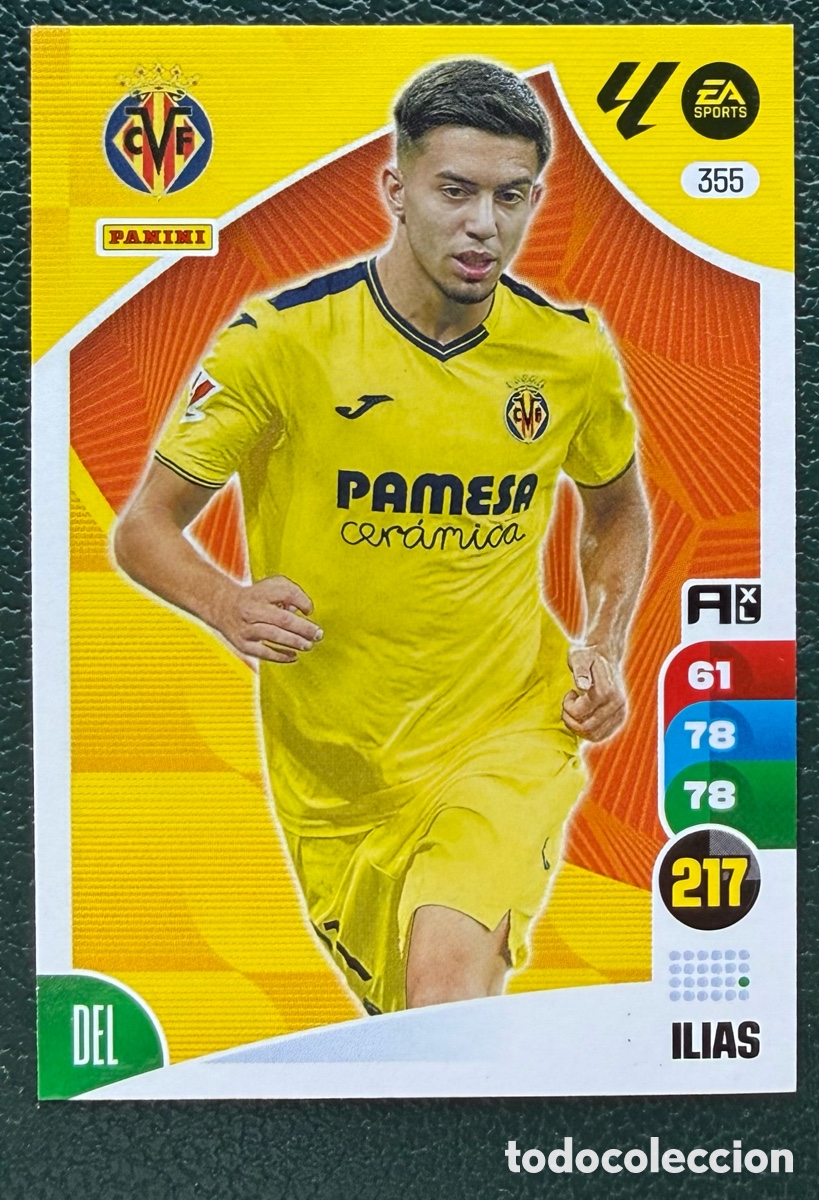 Cromos de F&uacute;tbol: 355 ILIAS VILLARREAL CF FICHAS ALBUM ADRENALYN XL 2024 2025 24 25