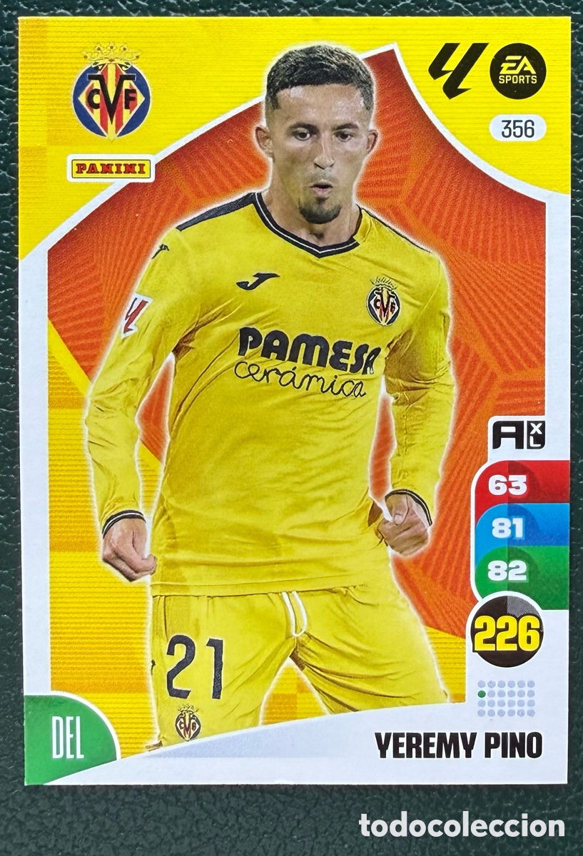 Cromos de F&uacute;tbol: 356 YEREMY PINO VILLARREAL CF FICHAS ALBUM ADRENALYN XL 2024 2025 24 25