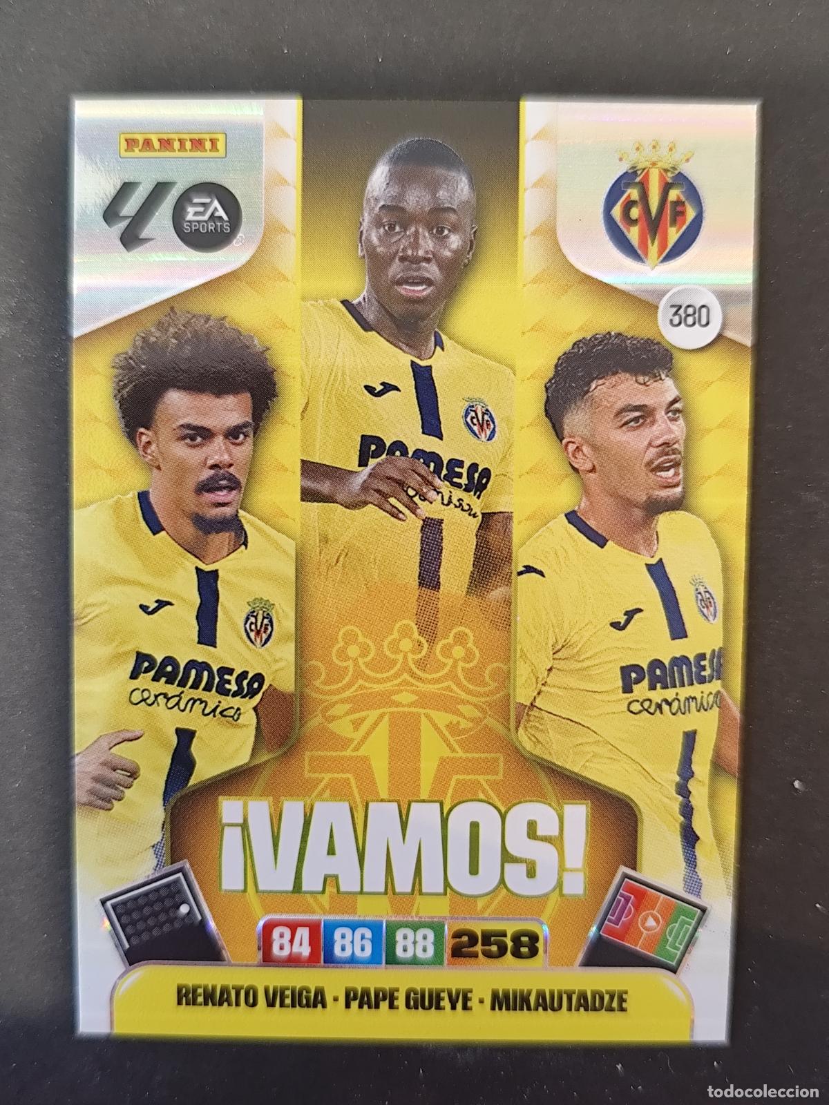 Cromos de F&uacute;tbol: 380 VILLARREAL RENATO VEIGA PAPE GUEYE MIKAUTADZE &iexcl;VAMOS! ADRENALYN 2025 2026 25 26