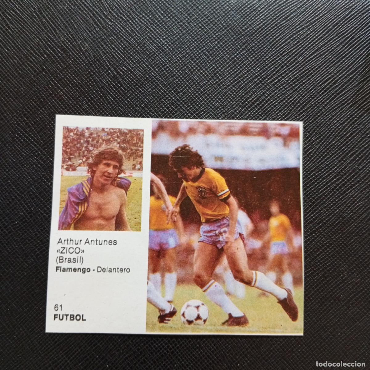 Cromos de F&uacute;tbol: 61 ZICO BRASIL BRUGUERA ASES DEL DEPORTE MUNDIAL 1983 CROMO 83 - DESPEGADO -