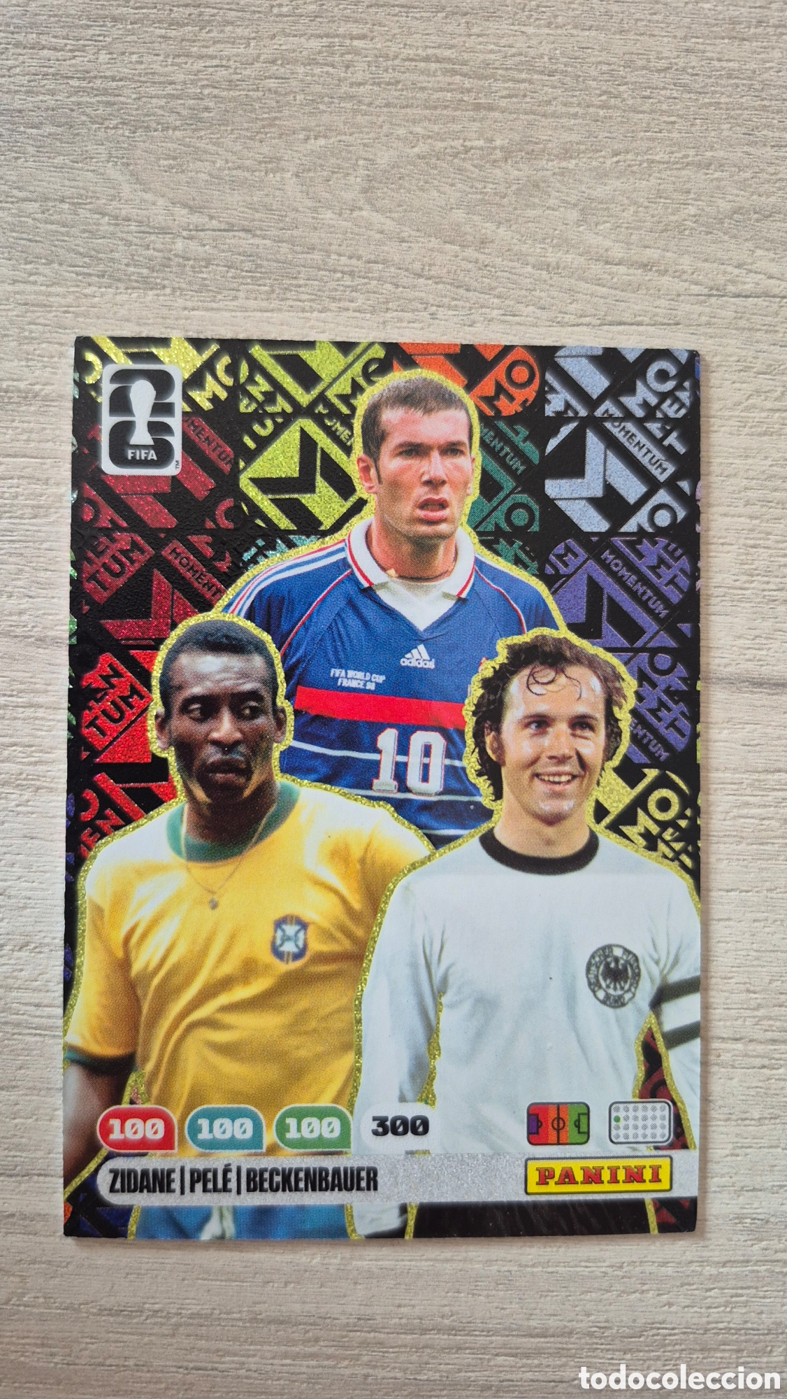 Cromos de F&uacute;tbol: Momentum Zidane/Pele/Beckenbauer Adrenalyn FIFA World Cup 26