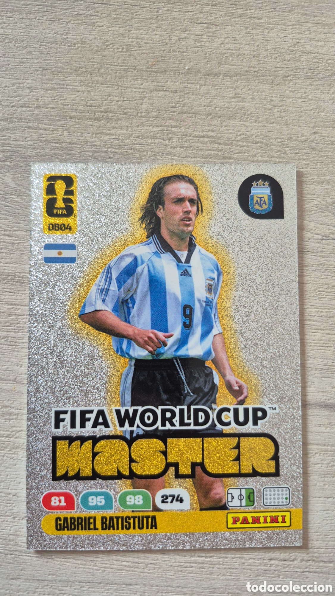 Cromos de F&uacute;tbol: DB04 FIFA World Cup Master Gabriel Batistuta Adrenalyn FIFA World Cup 26