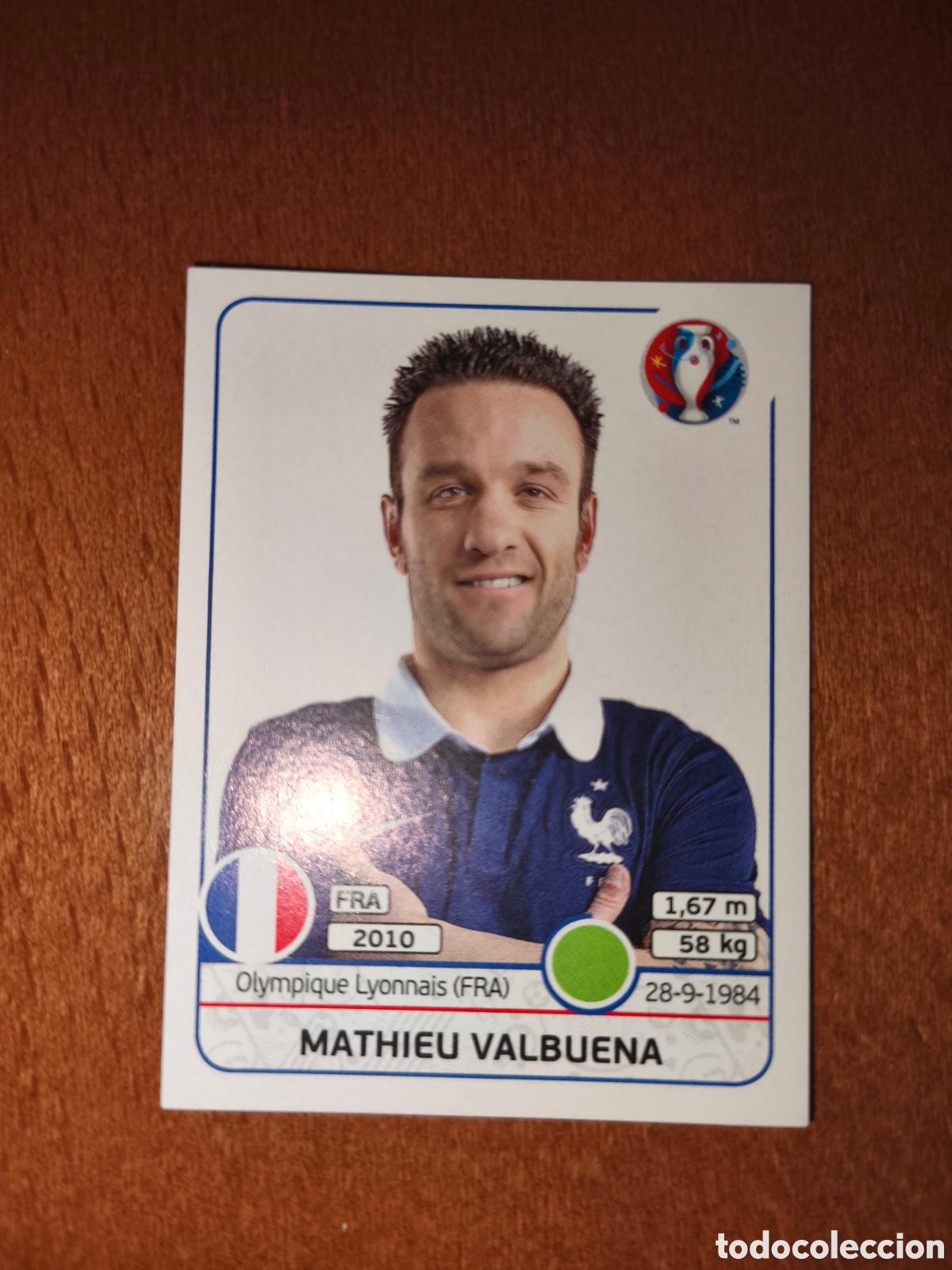 Cromos de F&uacute;tbol: Mathieu Valbuena n&deg;34 UEFA Euro 2016 Francia