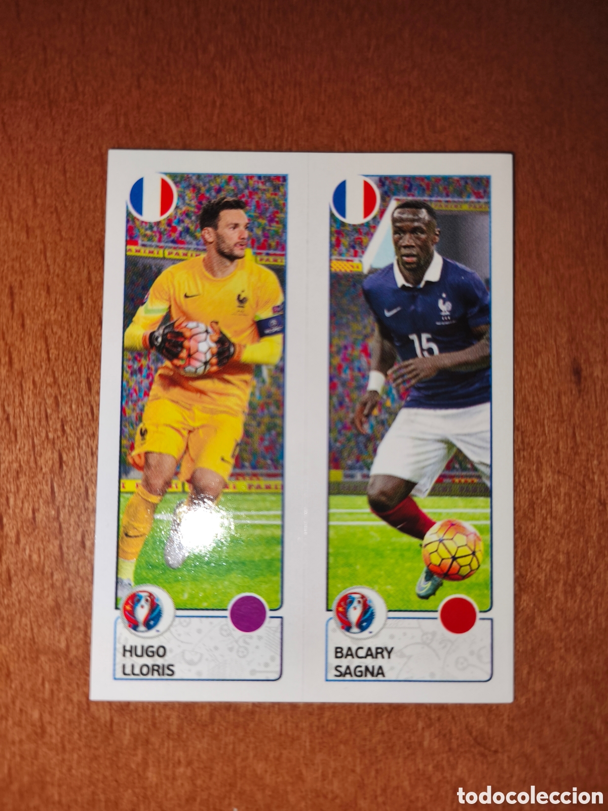 Cromos de F&uacute;tbol: Hugo Lloris/Bacary Sagna n&deg;38 UEFA Euro 2016 Francia