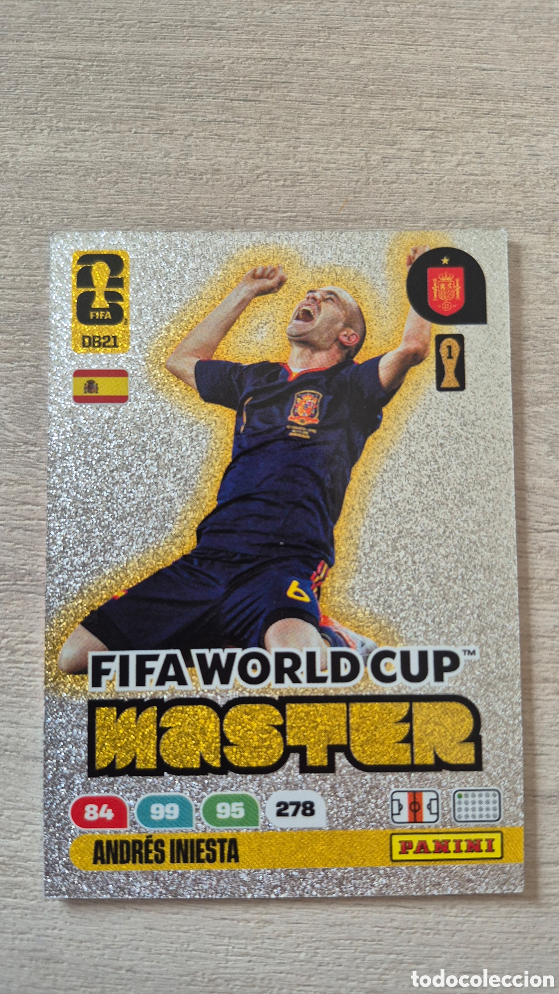 Cromos de F&uacute;tbol: DB21 FIFA World Cup Master Andres Iniesta Adrenalyn FIFA World Cup 26