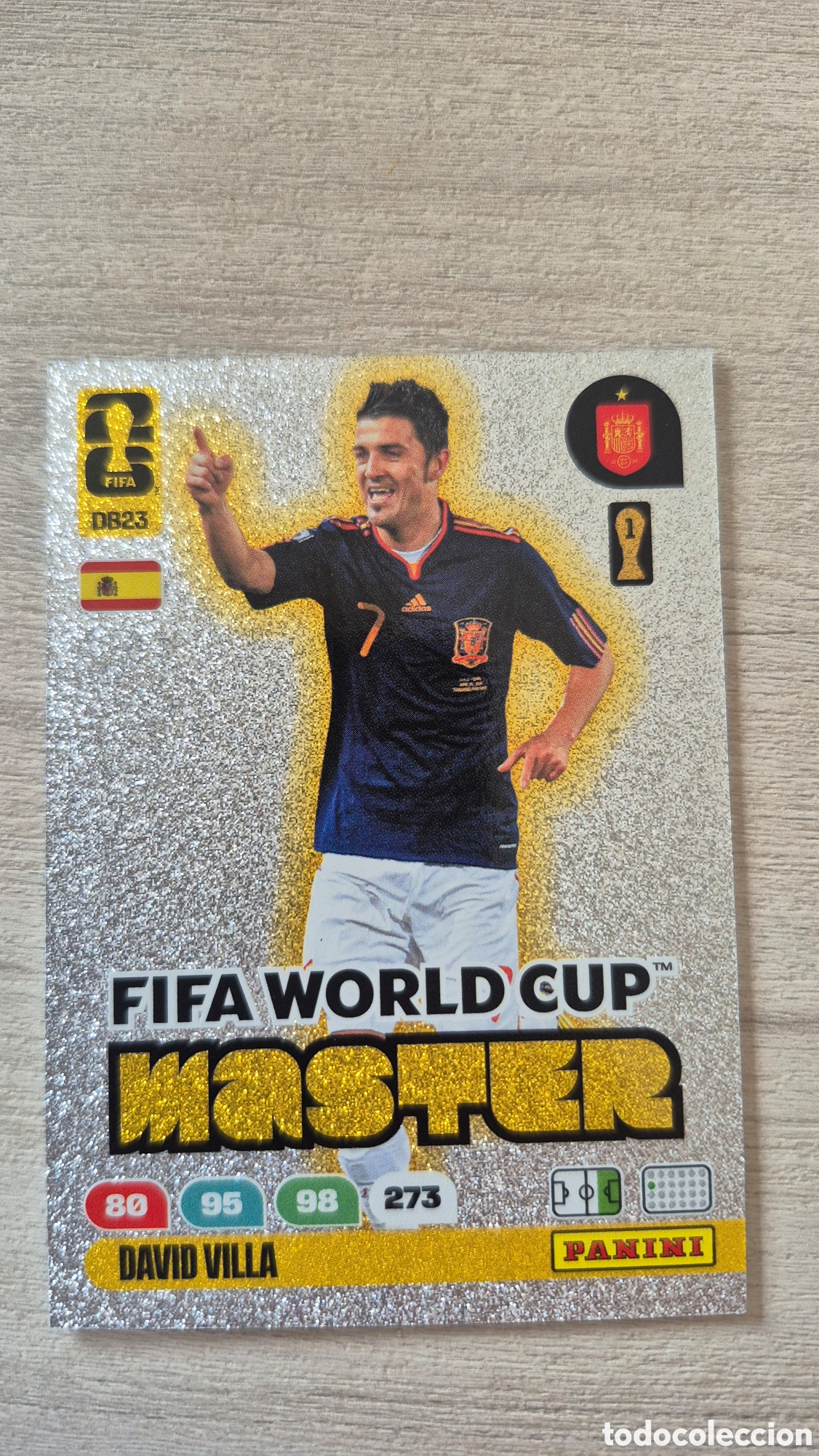 Cromos de F&uacute;tbol: DB23 FIFA World Cup Master David Villa Adrenalyn FIFA World Cup 26
