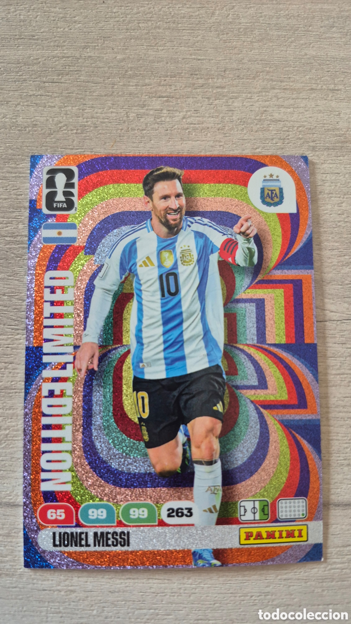 Cromos de F&uacute;tbol: Limited Edition Lionel Messi Adrenalyn FIFA World Cup 26