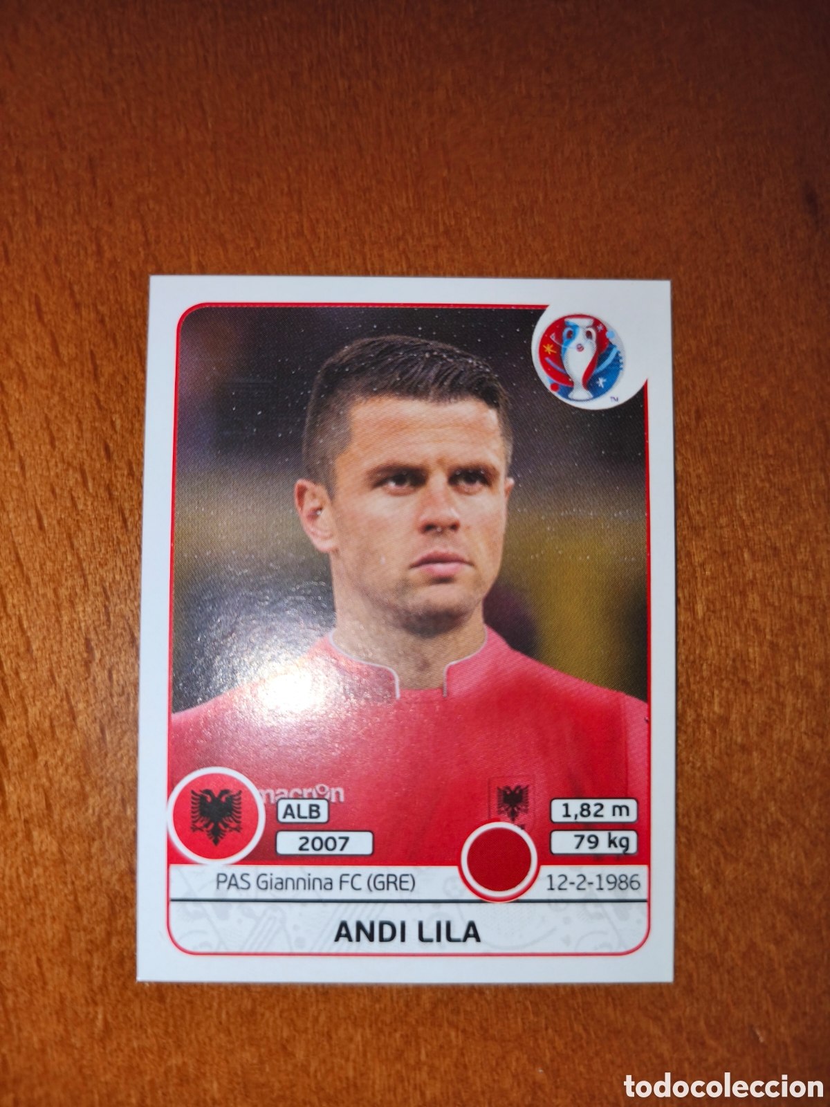 Cromos de F&uacute;tbol: Andi Lila n&deg;75 UEFA Euro 2016 Albania