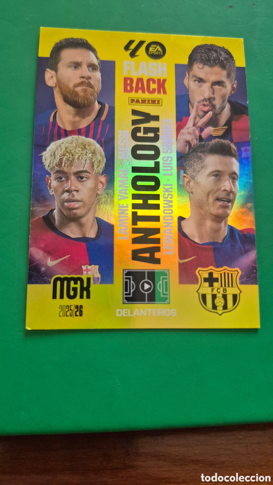 Cromos de F&uacute;tbol: CROMO MEGACRACKS MGK 2025 2026 25 26 PANINI N&ordm; 438 FLASH BACK ANTHOLOGY YAMAL MESSI SU&Aacute;REZ LEWAN