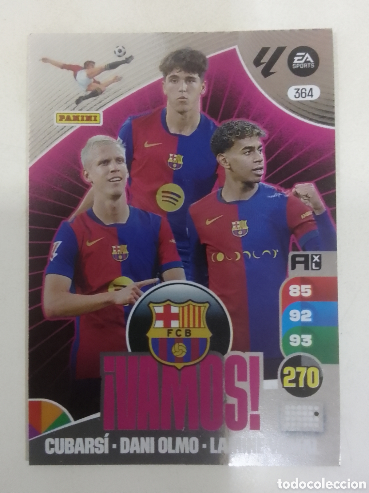 Cromos de F&uacute;tbol: Adrenalyn 2024-25 n&deg; 384 Cubars&iacute; &bull; Dani Olmo &bull; Lamine Yamal - Barcelona.&iexcl; VAMOS !