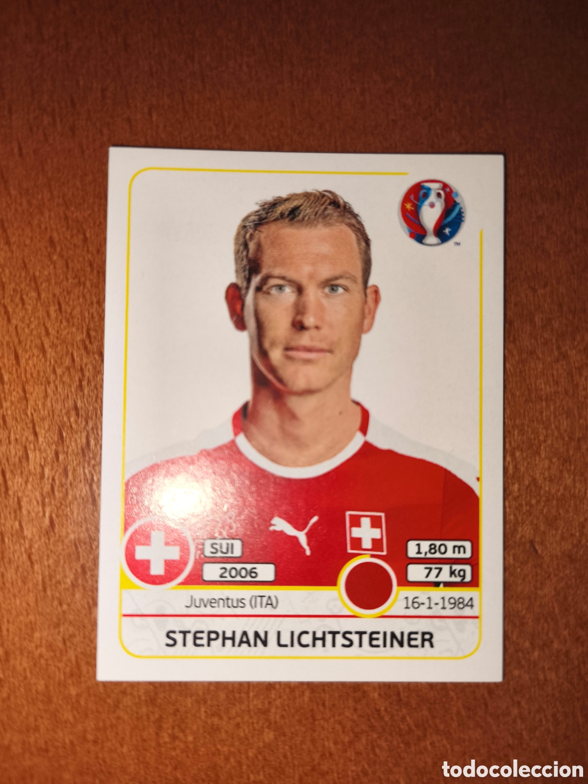 Fu&szlig;ball-Sticker: Stephan Lichtsteiner n&deg;103 UEFA Euro 2016 Suiza