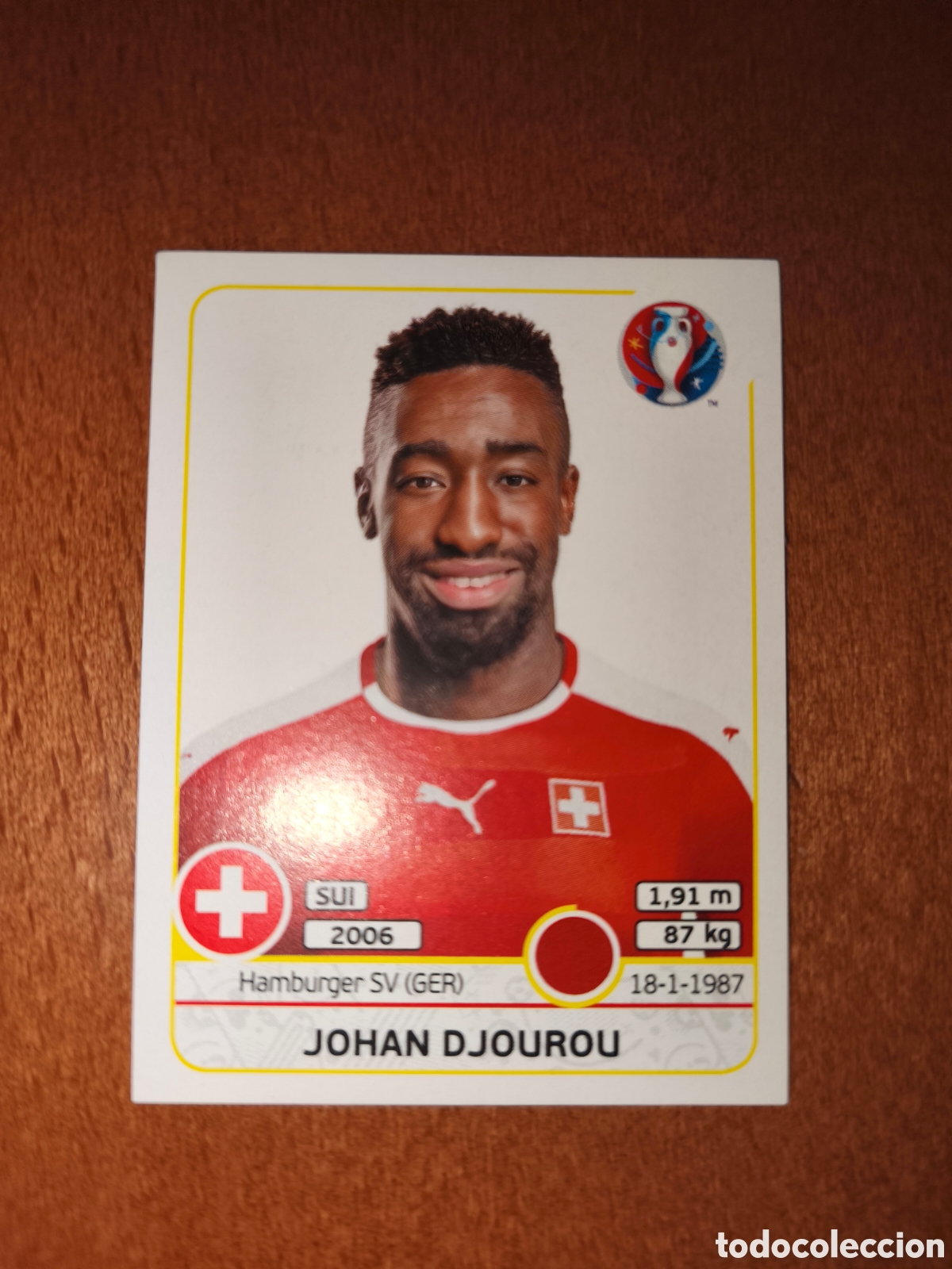 Football Stickers: Johan Djourou n&deg;104 UEFA Euro 2016 Suiza