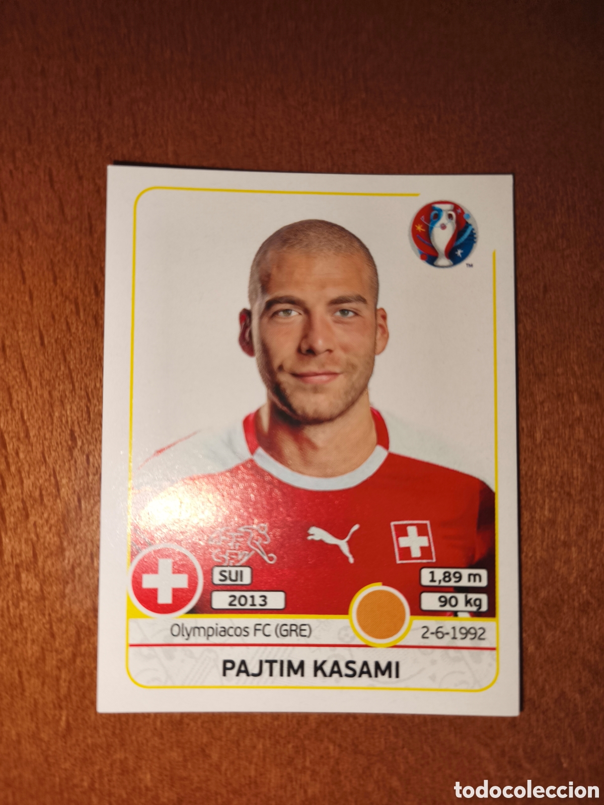 Football Stickers: Pajtim Kasami n&deg;114 UEFA Euro 2016 Suiza