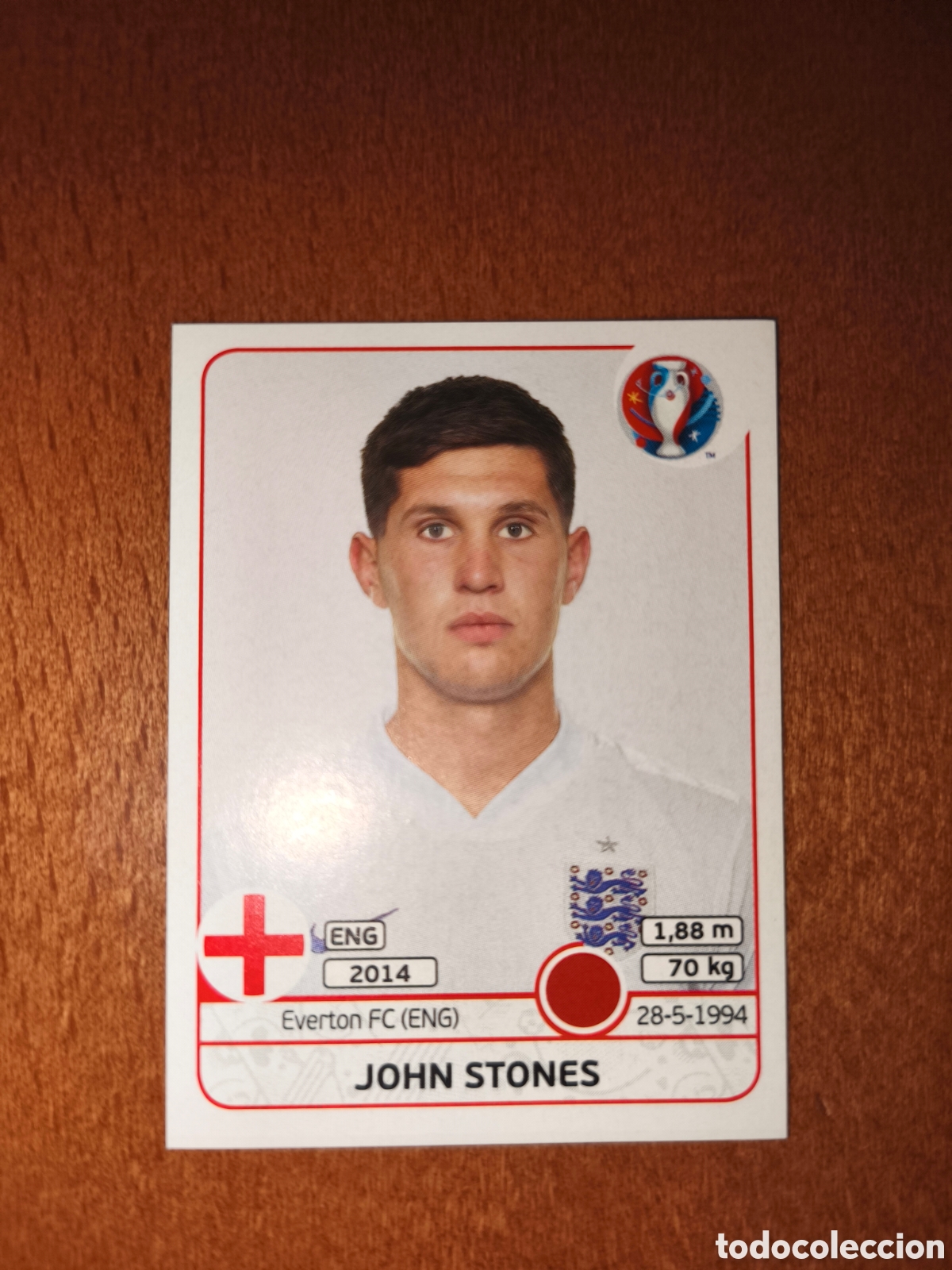 Cromos de F&uacute;tbol: John Stones n&deg;133 UEFA Euro 2016 Inglaterra