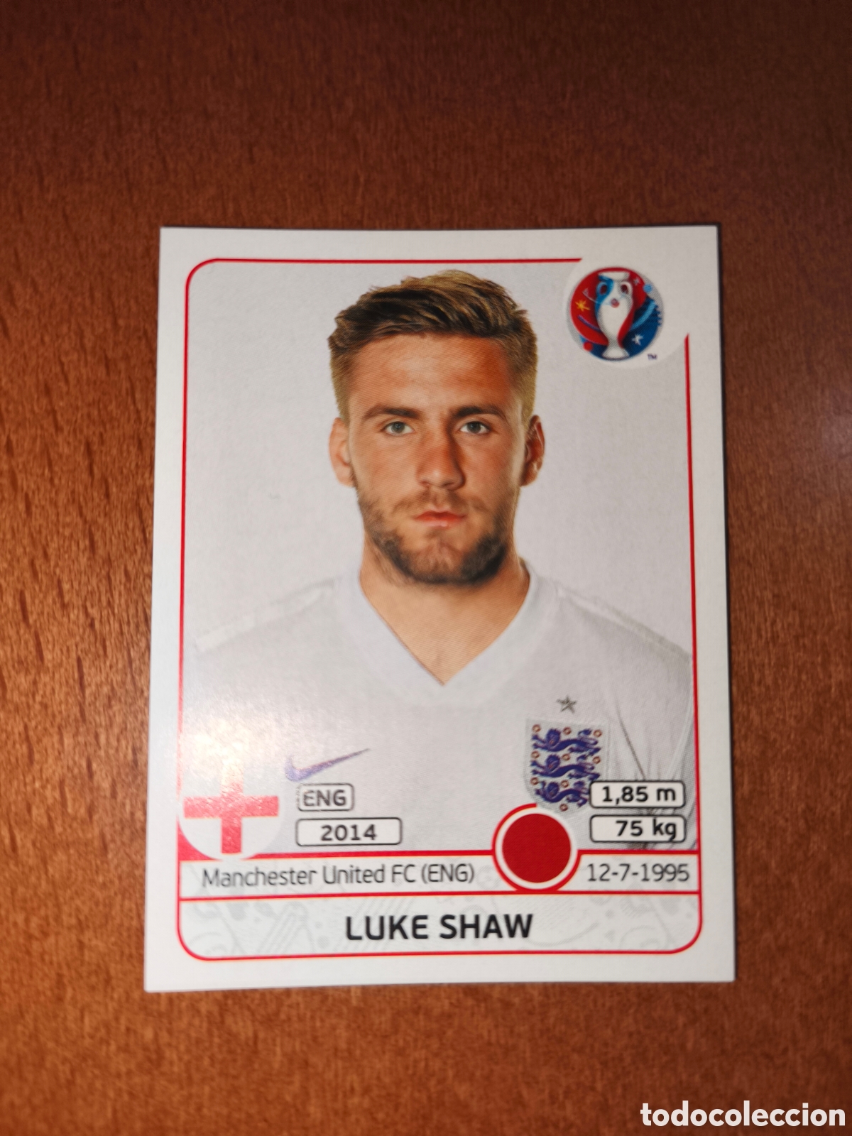 Cromos de F&uacute;tbol: Luke Shaw n&deg;135 UEFA Euro 2016 Inglaterra
