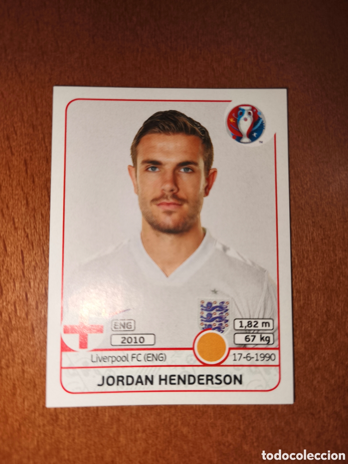 Cromos de F&uacute;tbol: Jordan Henderson n&deg;138 UEFA Euro 2016 Inglaterra