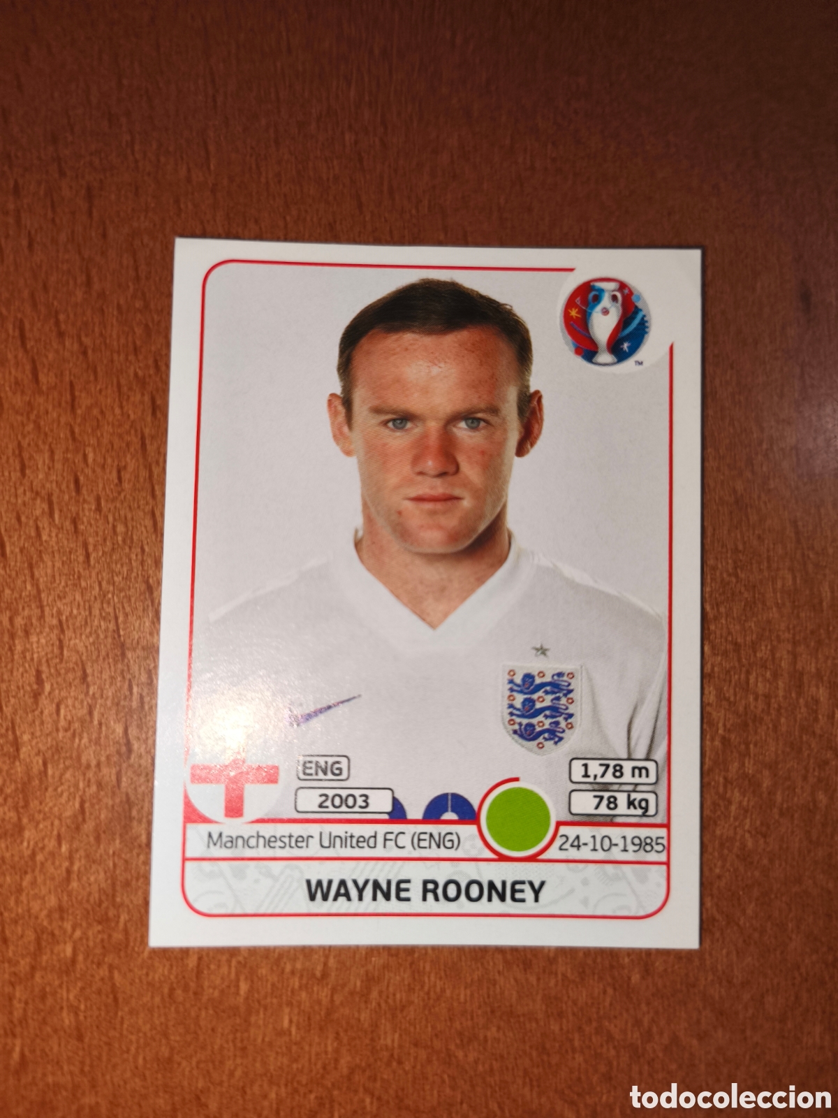 Cromos de F&uacute;tbol: Wayne Rooney n&deg;145 UEFA Euro 2016 Inglaterra