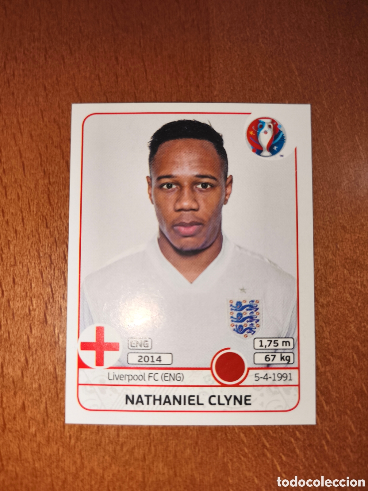 Cromos de F&uacute;tbol: Nathaniel Clyne n&deg;134 UEFA Euro 2016 Inglaterra