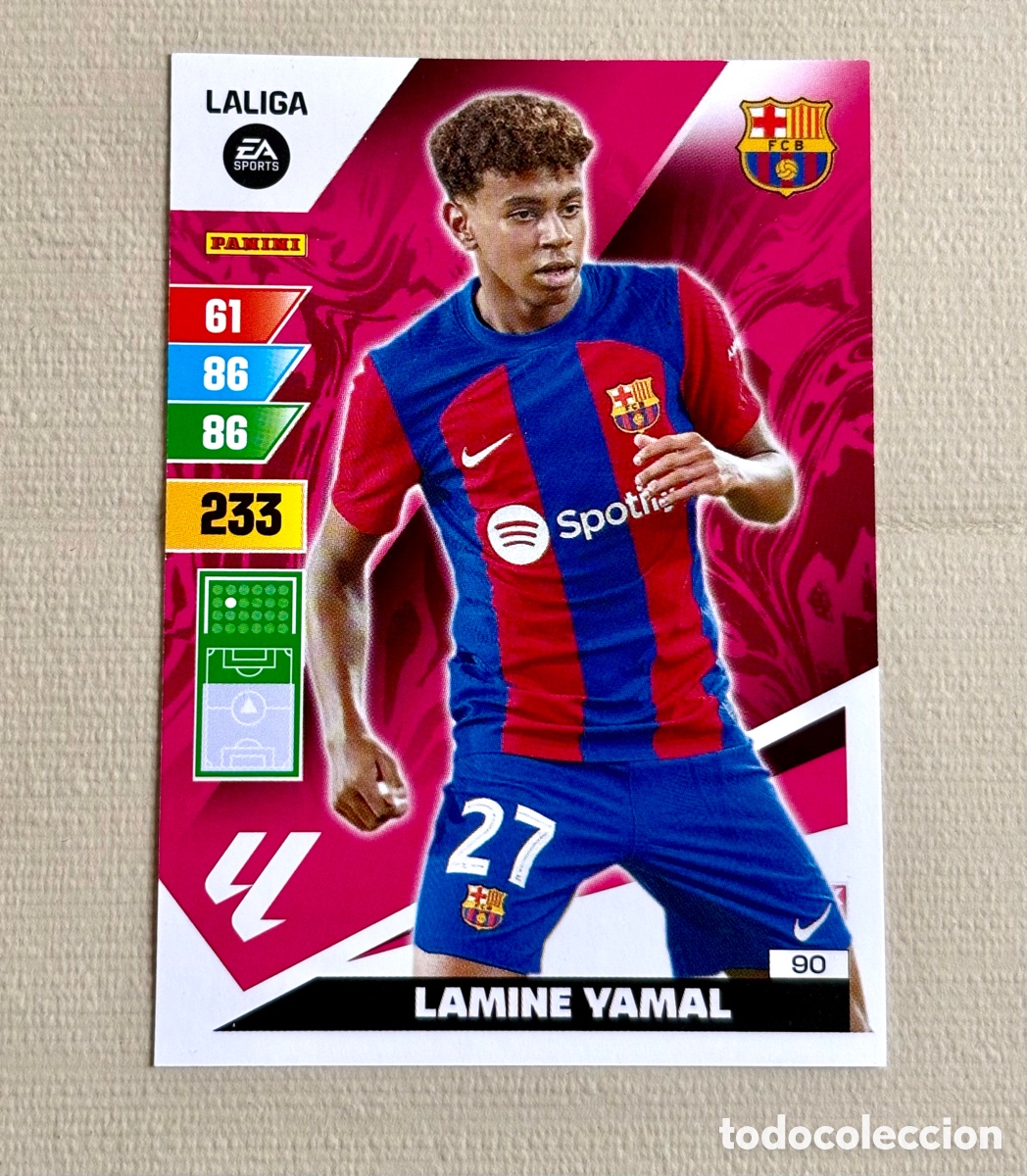 Cromos de F&uacute;tbol: ROOKIE CARD 90 LAMINE YAMAL 2007 BARCELONA BAR&Ccedil;A - ADRENALYN XL LIGA 2023 2024 23 24 PANINI