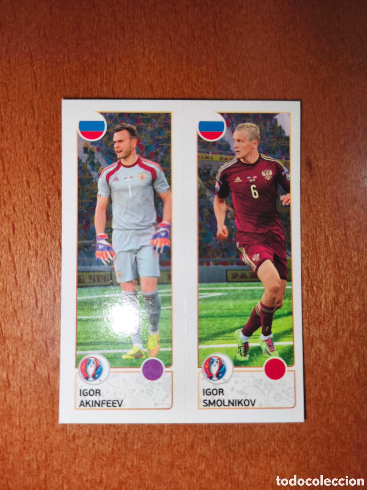 Cromos de F&uacute;tbol: Igor Akinfeev/Igor Smolnikov n&deg;156 UEFA Euro 2016 Russia