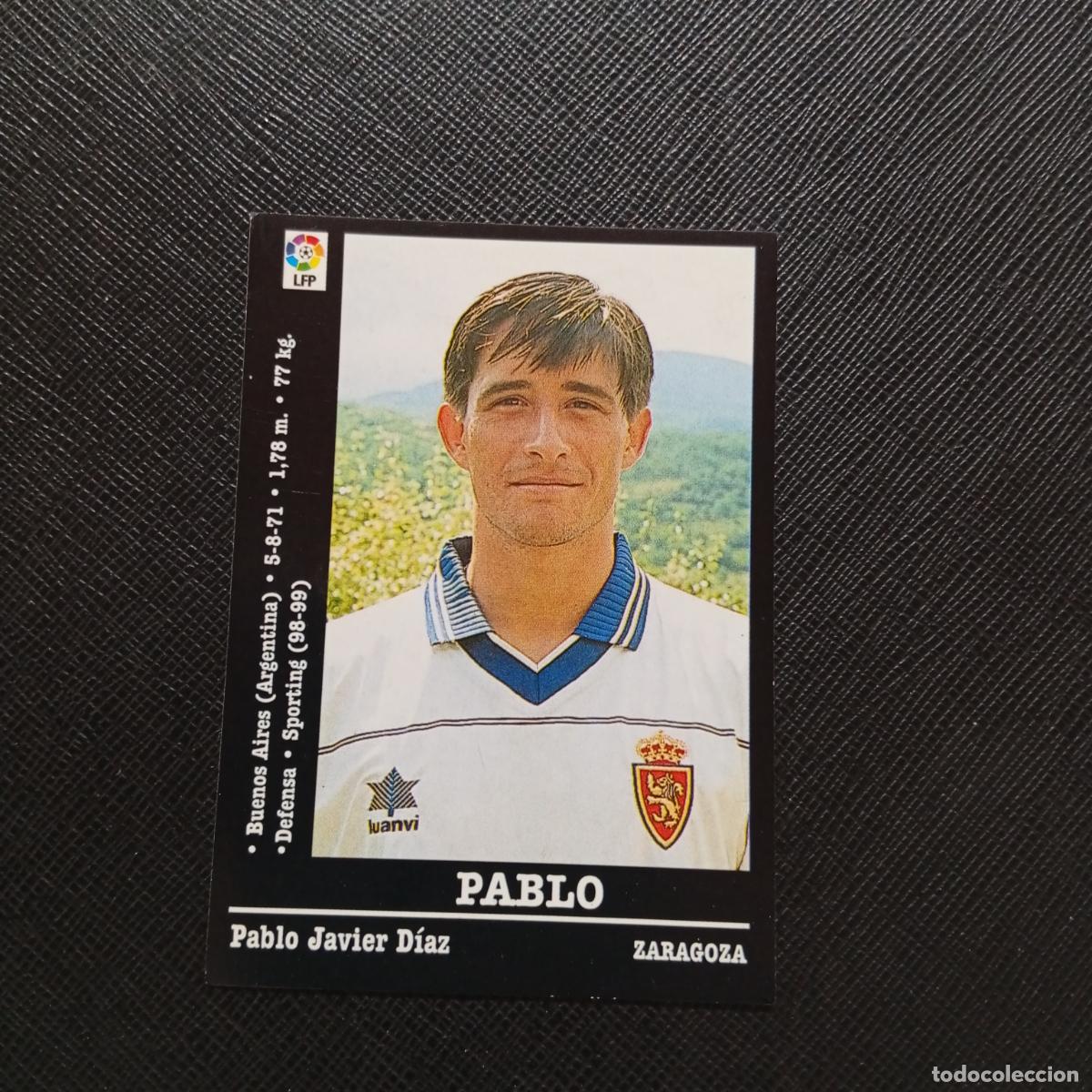 Cromos de F&uacute;tbol: 54 PABLO ZARAGOZA PANINI 2000 2001 CROMO FUTBOL 00 01 LIGA - SIN PEGAR - A165 PG325