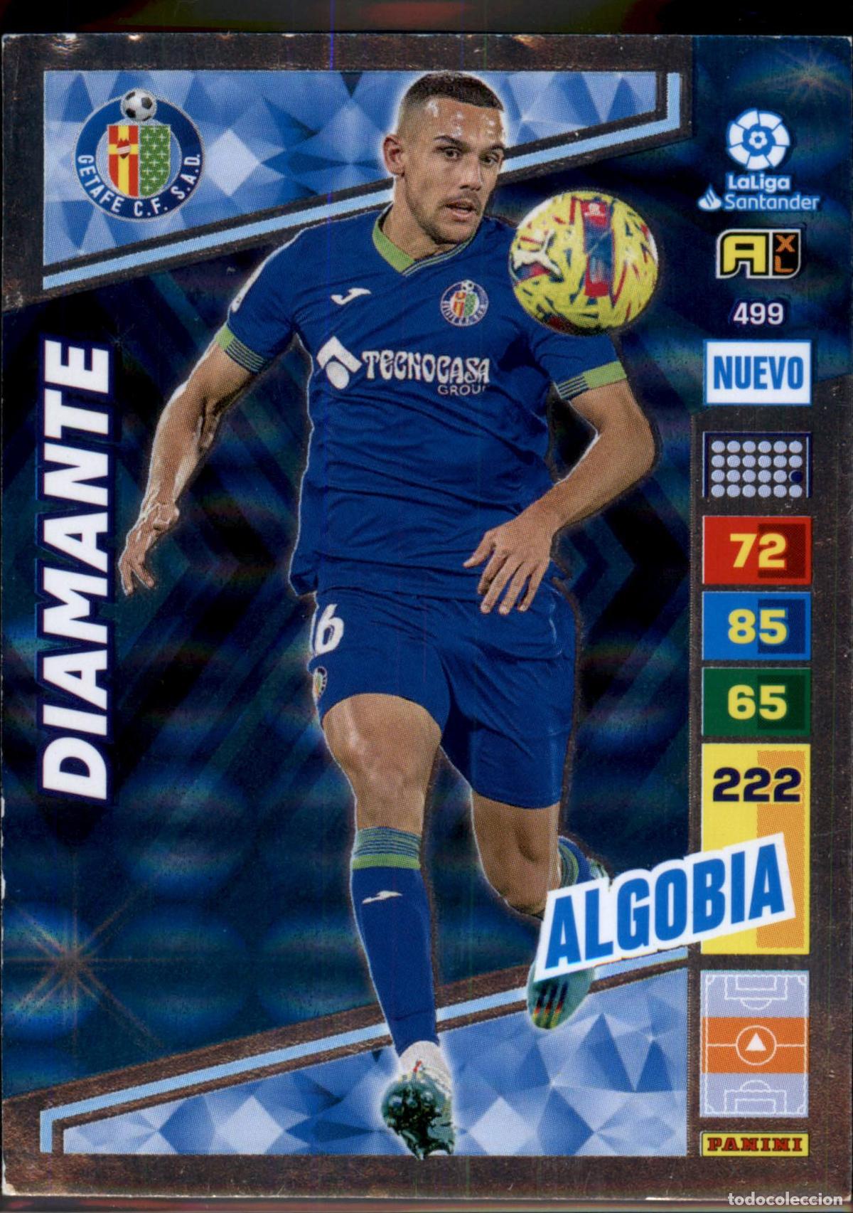 Cromos de F&uacute;tbol: Algobia Nuevo Diamante N&ordm; 499 Getafe CF LaLiga Santander Adrenalyn XL 2022 2023 Panini 22 23