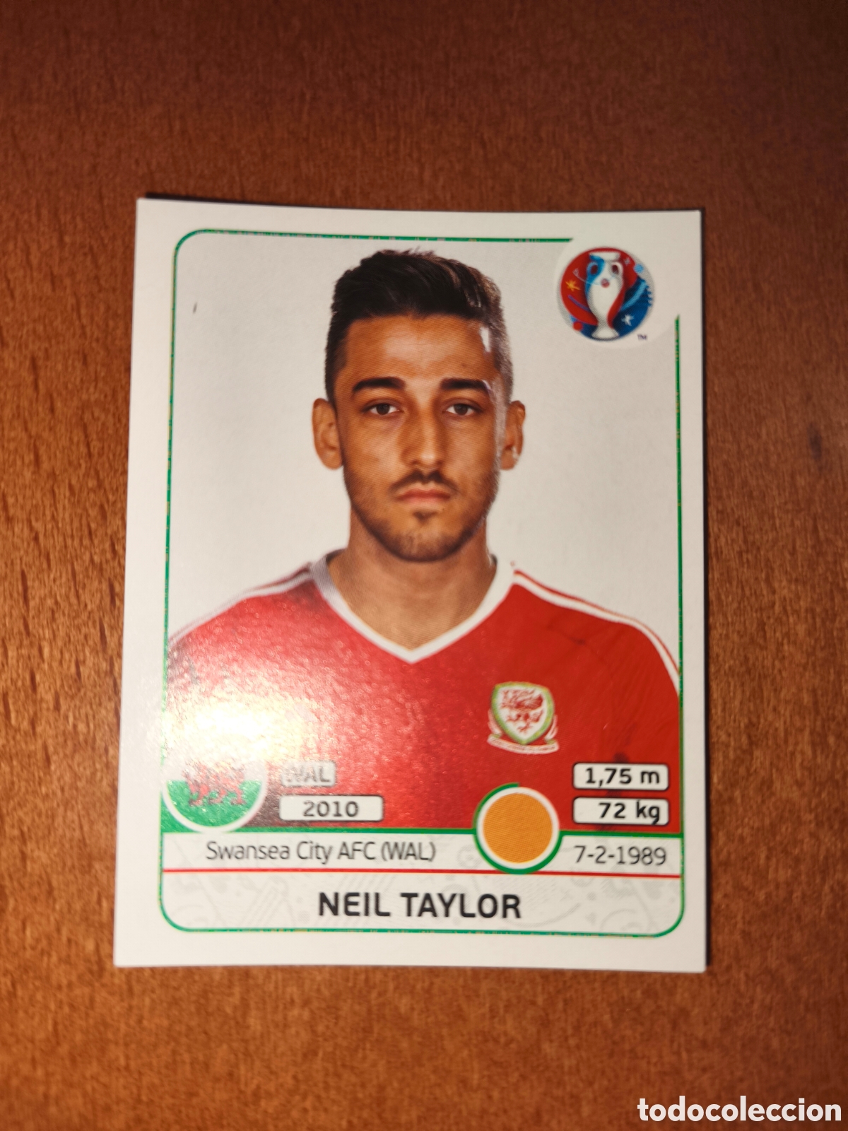 Cromos de F&uacute;tbol: Neil Taylor n&deg;188 UEFA Euro 2016 Gales