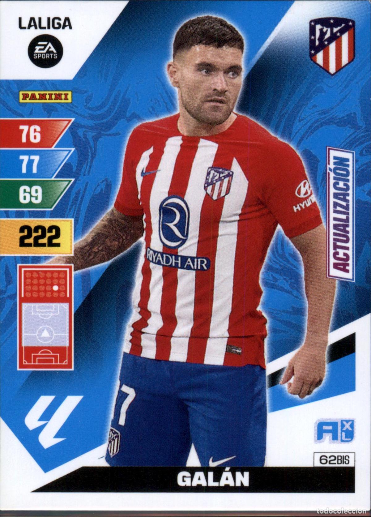 Cromos de F&uacute;tbol: Gal&aacute;n Actualizaci&oacute;n N&ordm; 62 Bis Atl&eacute;tico de Madrid Santander Adrenalyn XL 2023 2024 Panini 23 24